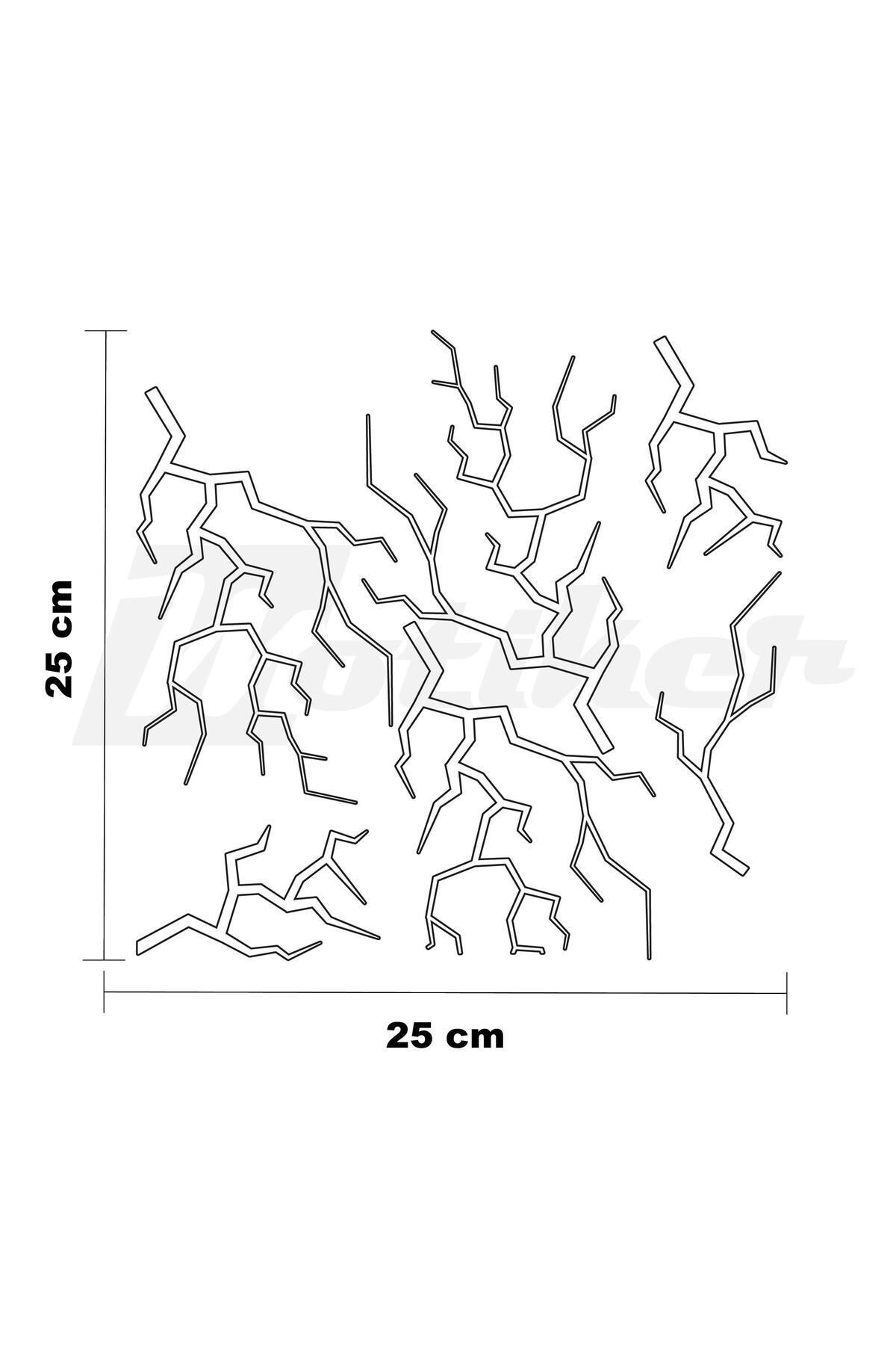 Kendorf Şimşek Sticker 25x25cm Folyo Kesim Evrensel Desen Kaplama Beyaz