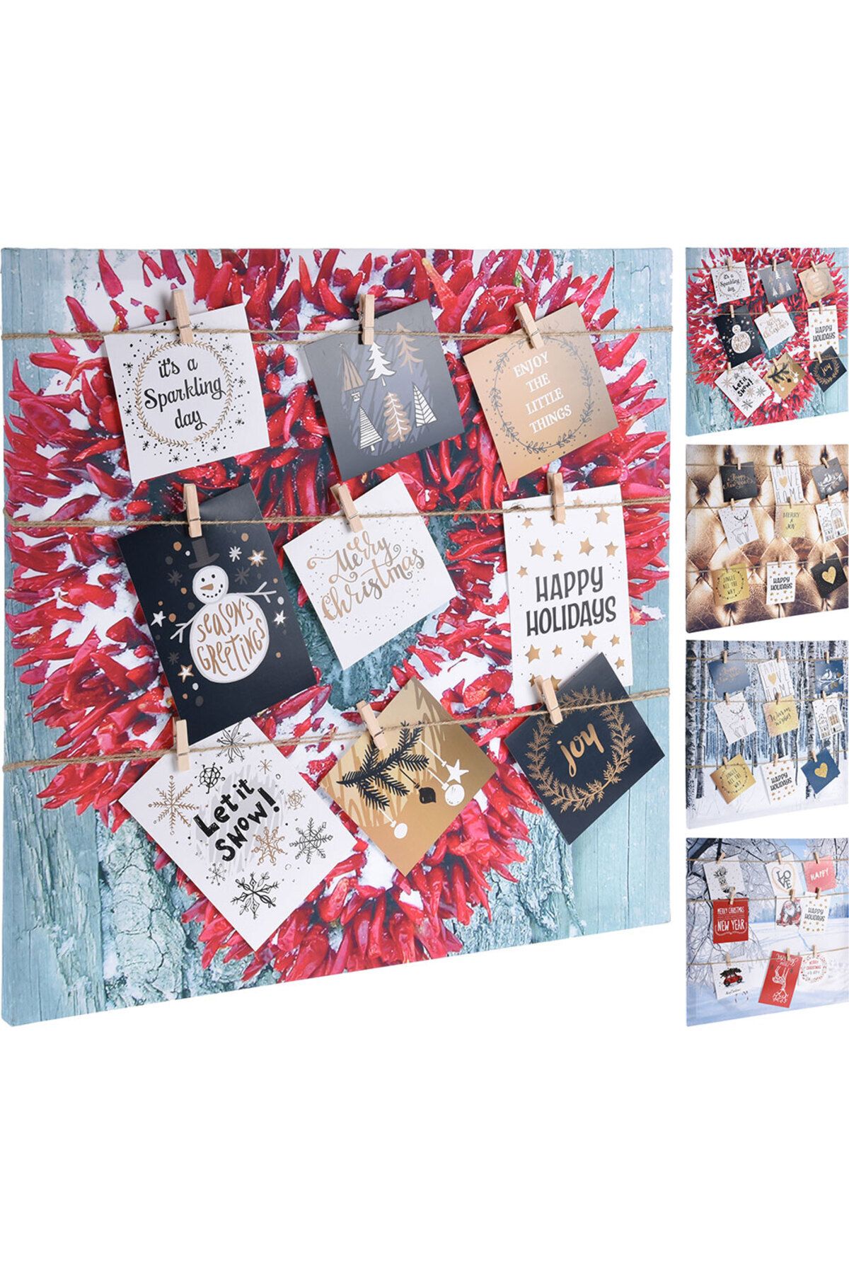 Homelux-Canvas Memoboard 50x50 Cm, Mdf Frame, Christmas Model, Available In 4 Variants 1
