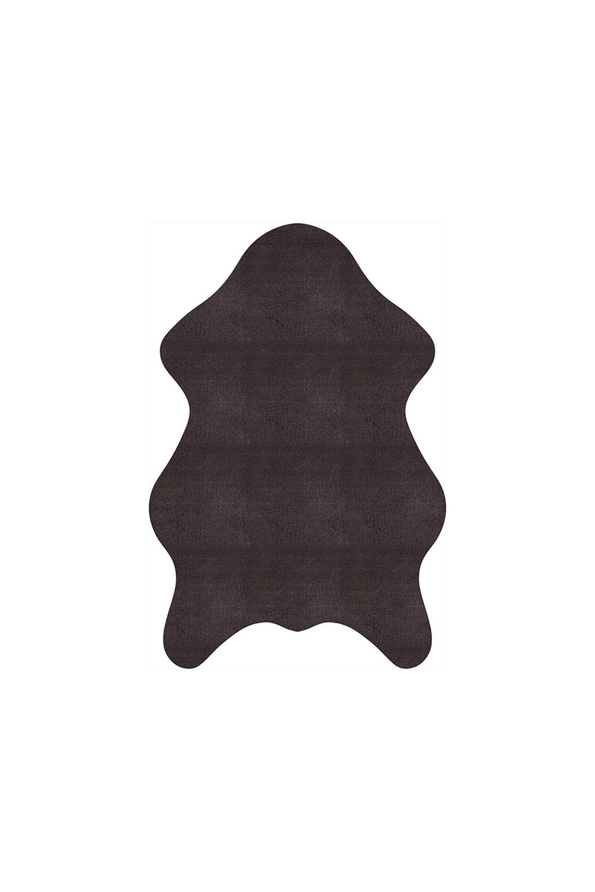Homelux-Sheepskin Amber Anti-slip Carpet, Rectangular, 80x150, Plain, Anthracite, Polyester 1