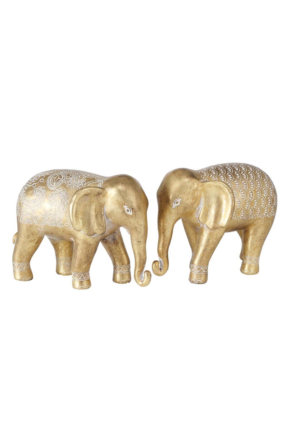 Homelux-Decorative Elephant 15x10x12 Cm, Polyresin, Gold, Available In 2 Variations 3