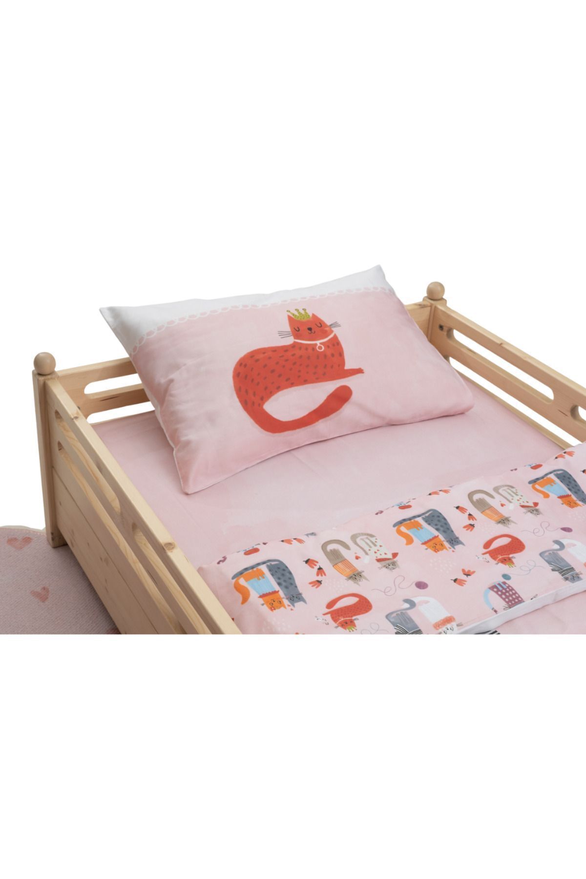 itsybitsy-Double Sided Organic Single Children's Bedding Set - Princess Cat Pattern - Qitty of Queens Series 3