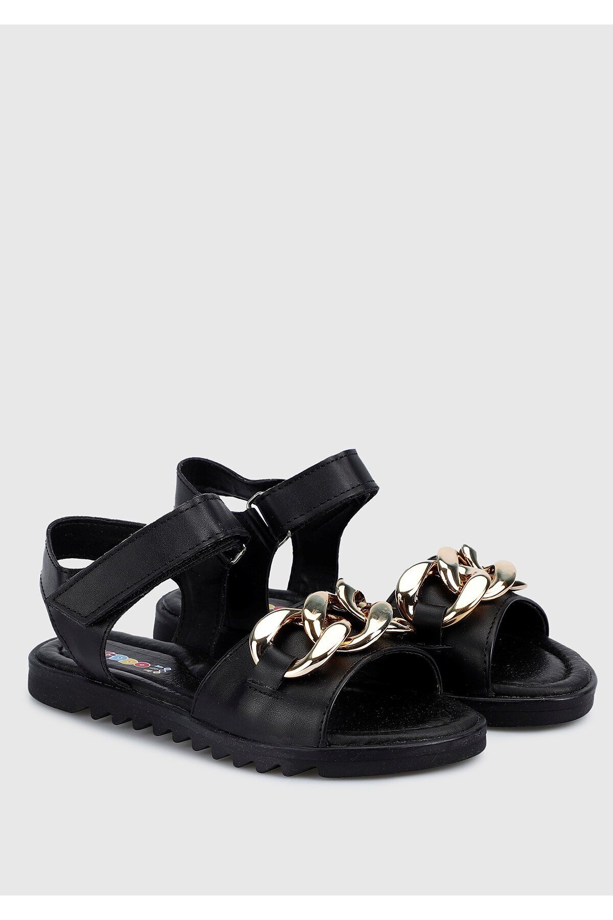 Kiddo-Girl's Black Flat Sandals 1