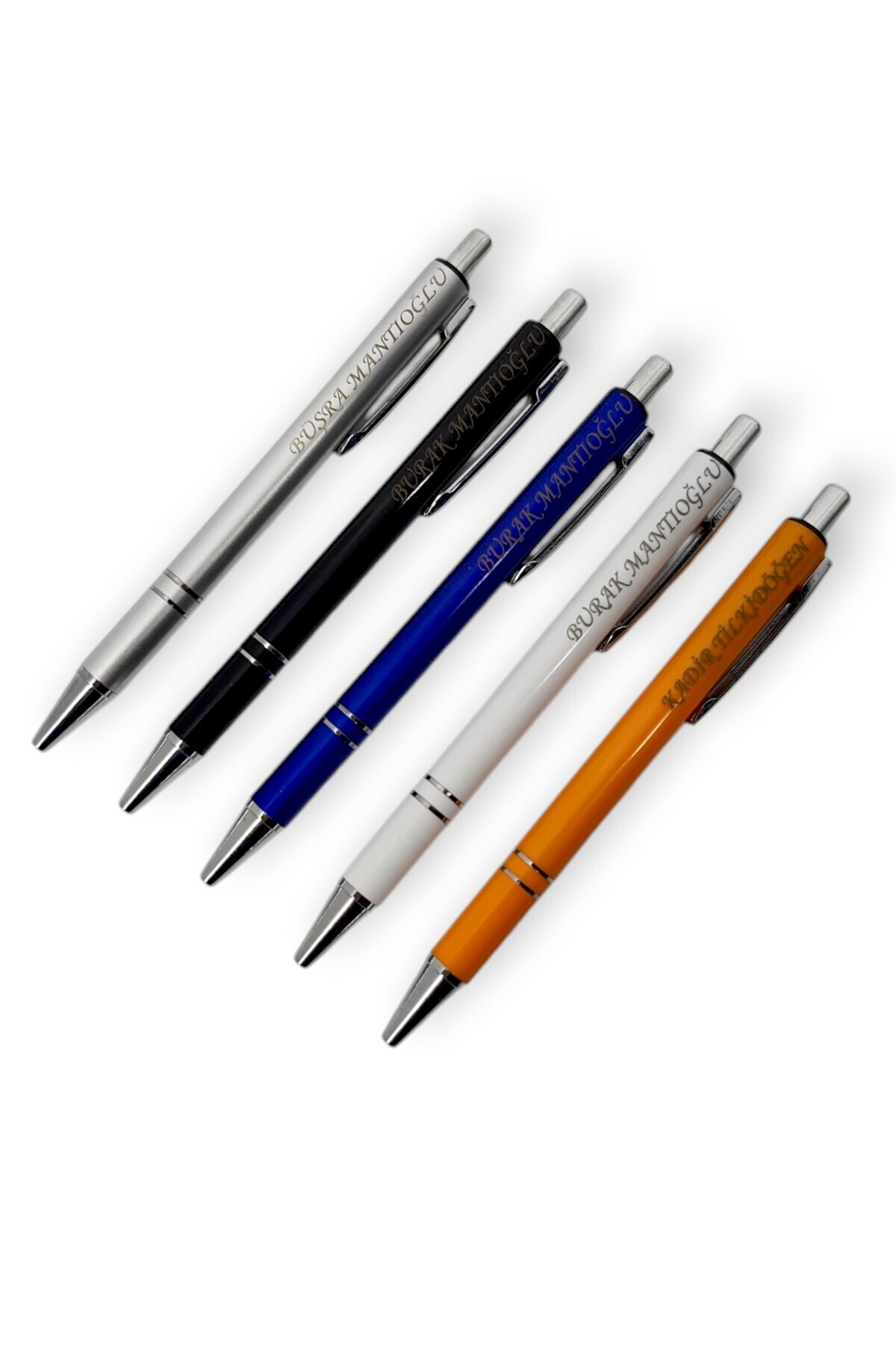SürLaz Denil Hediyelik Özel Gün Hediyesi Eko 5'li Isme Özel Metal Tükenmez Kalem Seti(KUTUSUZ)