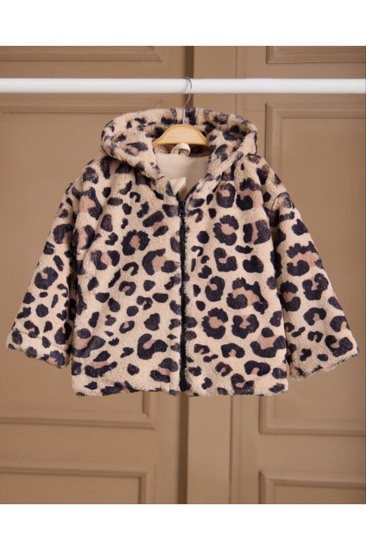 MİO-Girl's Leopard Plush Jacket 1