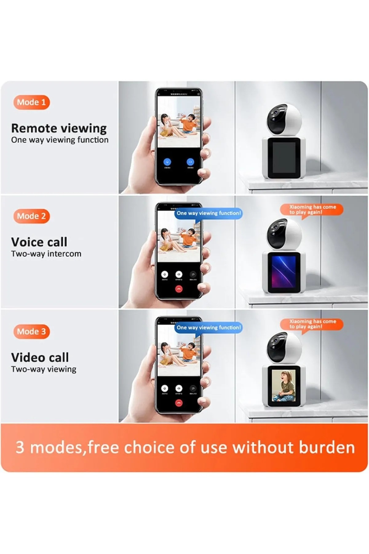 DigiMonster İki Yönlü Video Görüntülü Arama Bebek Monitörü 2,8 inç Ekranlı Evcil Hayvan Dadı Hareket Takipli fotoğrafı 2 (önizleme)