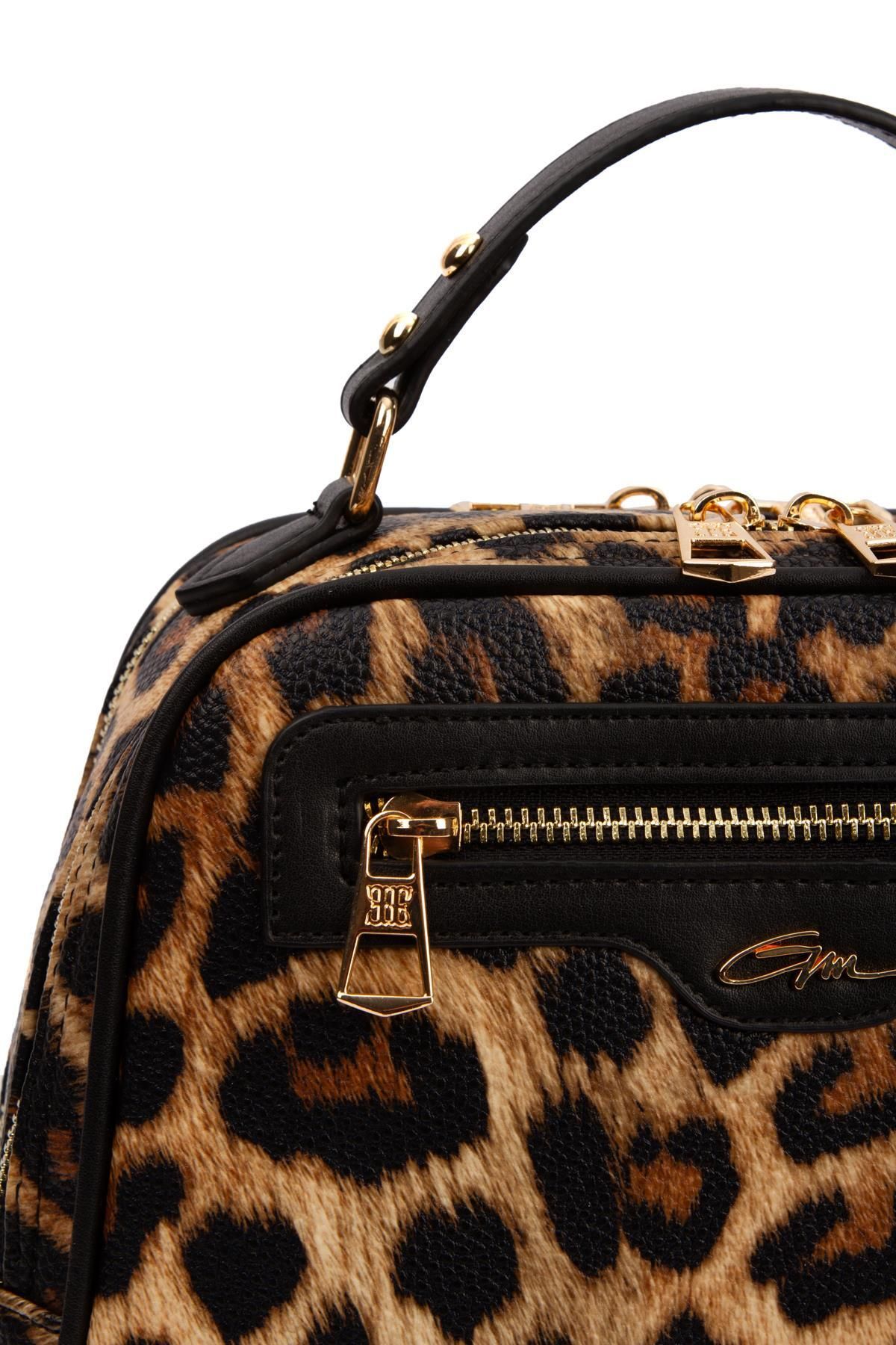 gio&mi-Leopard Patterned Neyva Hand and Shoulder Bag 6