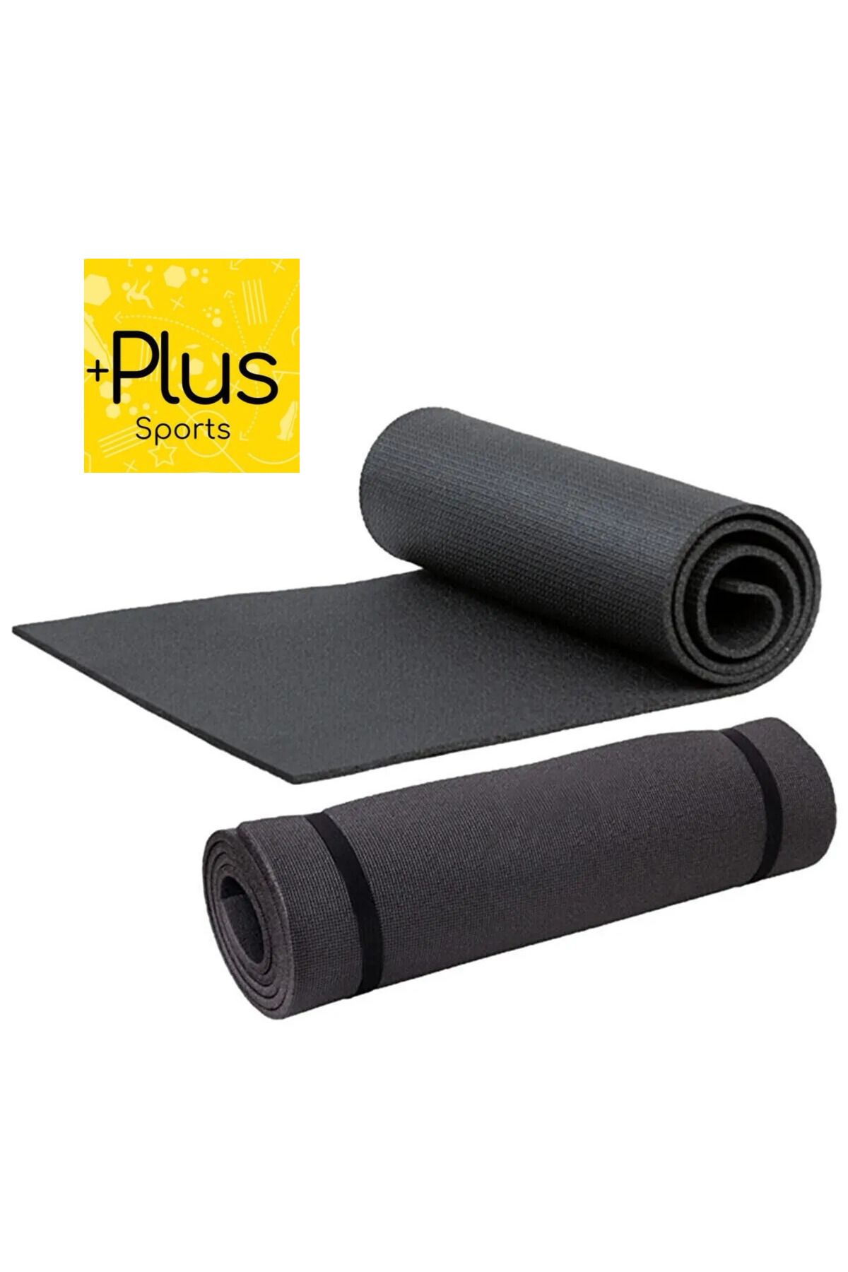 PLUSSPORT SİYAH KAMP MATI PİLATES YOGA MİNDERİ 7 MM 50 X 150