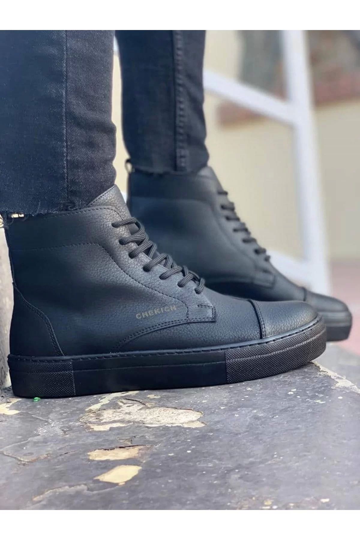 چکمه مردانه KAZAX CH029 CST Vulcanized Lace Up BLACK