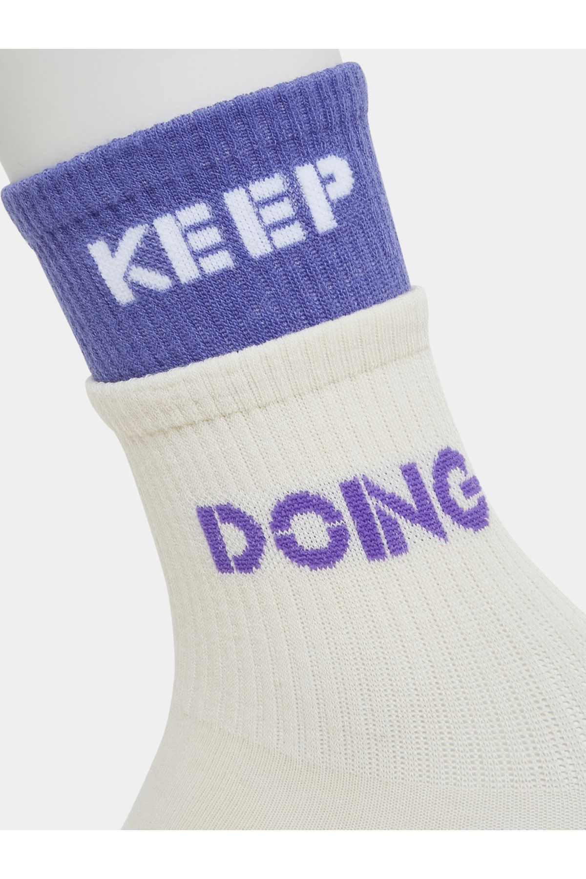 Styli-Text Sock Over Sock Effect Silicon Pad Base Crew Yoga Socks 2