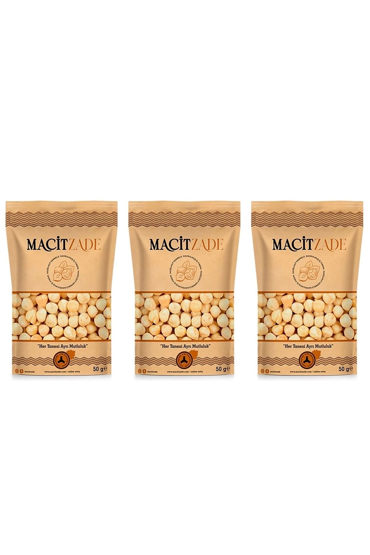 ZL Shoping Macitzade Çifte Kavrulmuş İç Fındık Tanışma Paketi 150 GR (50 GR x 3)