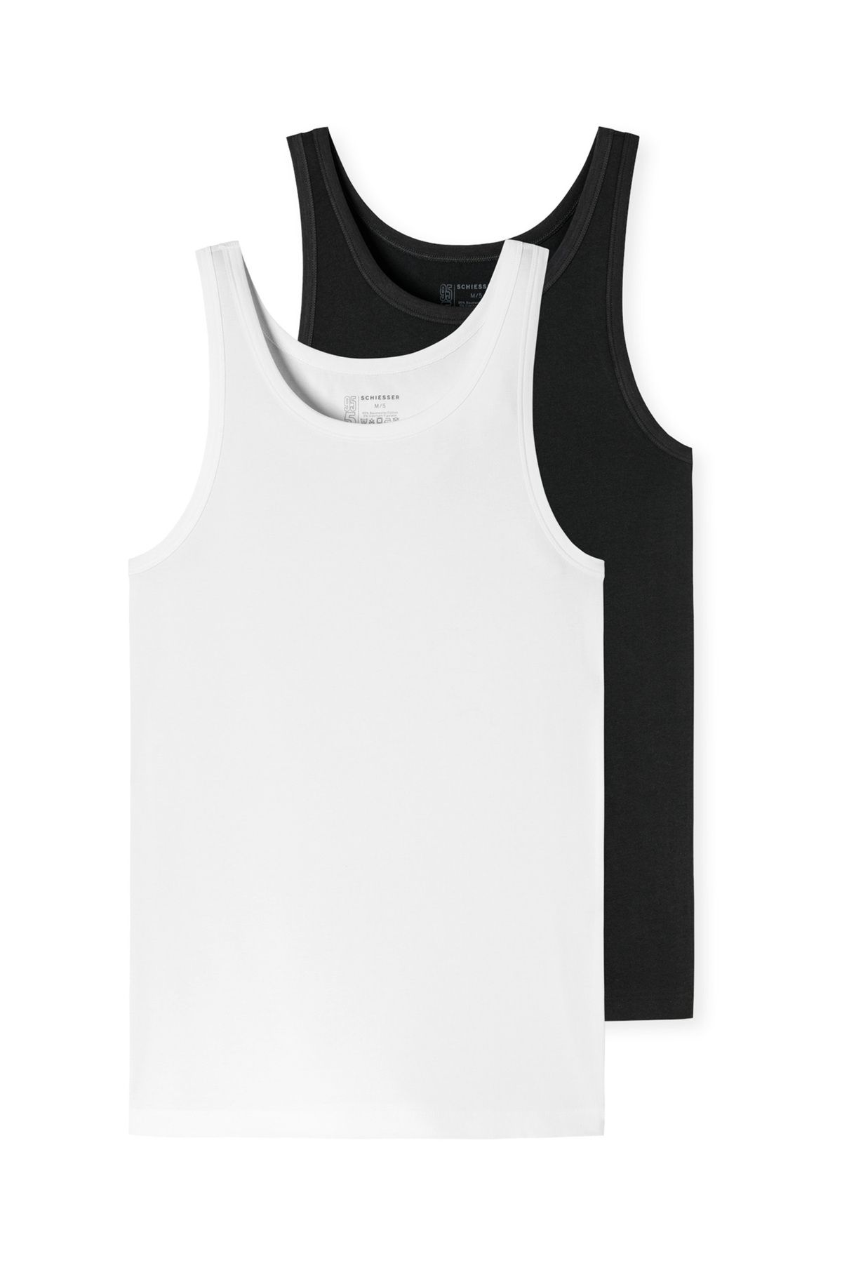 Schiesser-Unterhemden 2er-pack 95/5 Unterhemd Unterzieh-shirt Ärmellos Schulterfrei 2
