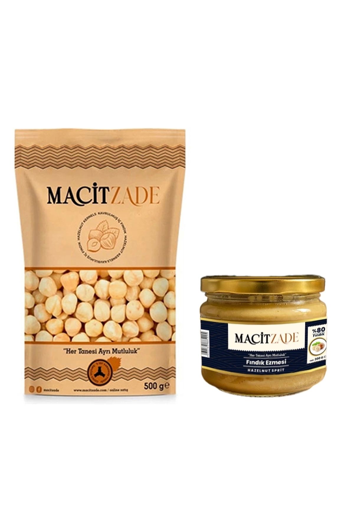 ZL Shoping Macitzade Ekonomik Paket 500 gr İç Fındık + 280 gr Fındık Ezmesi