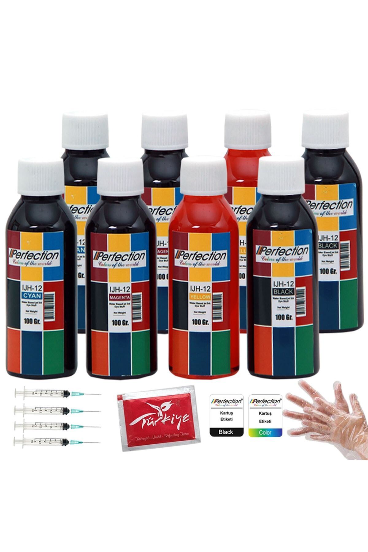 Perfection Canon Pıxma G3470 Megatank Uyumlu Yazıcı Mürekkep Dolum Seti 8x100 Ml.