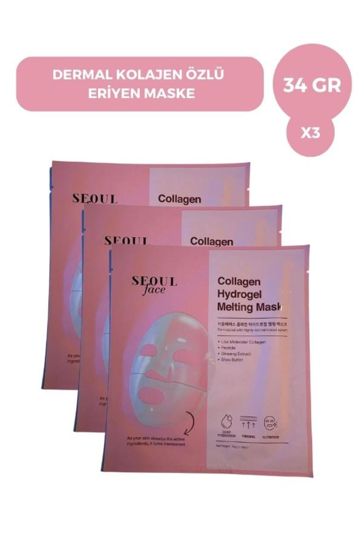 Dermal-Seoulface Collagen Hydrogel Melter Mask 34g 3 Pieces 1