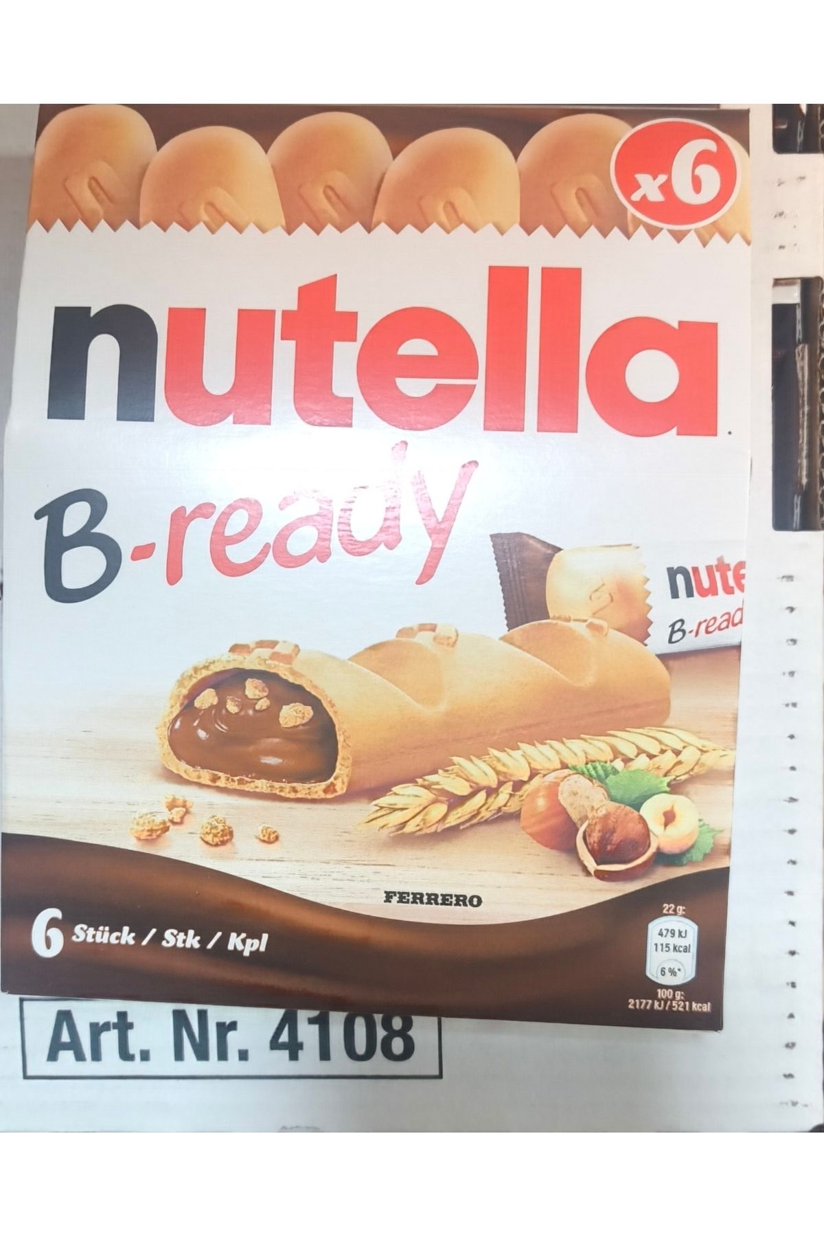 Nutella B-Ready 22 Gram x 6 Adet (Toplam 132 Gram)