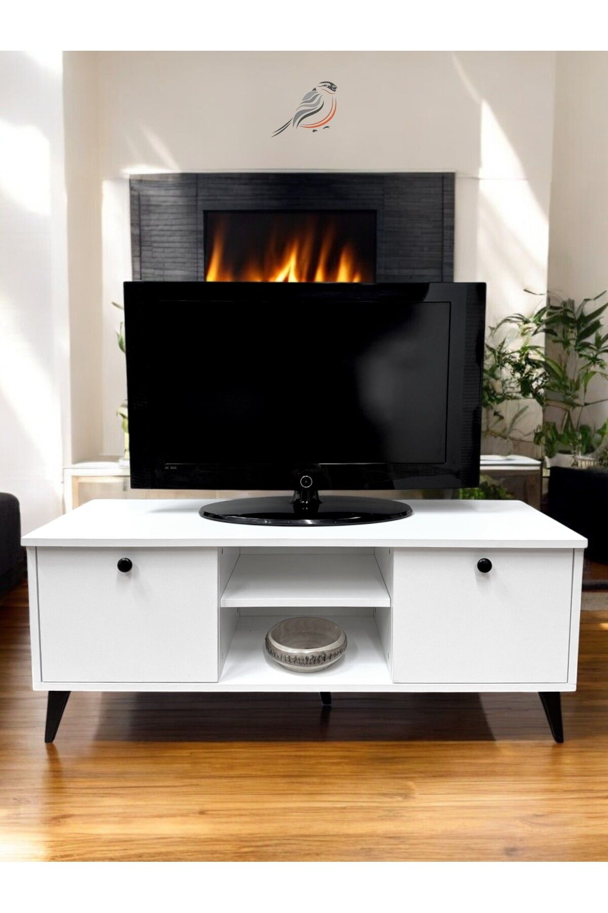 Ünite Modern Ayaklı TV Ünitesi 125CM BEYAZ