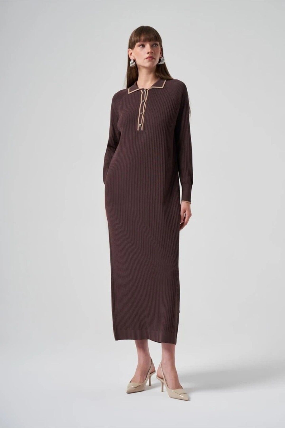 Nuss-1410 Shirt Collar Ribbed Mercerized Dress 3