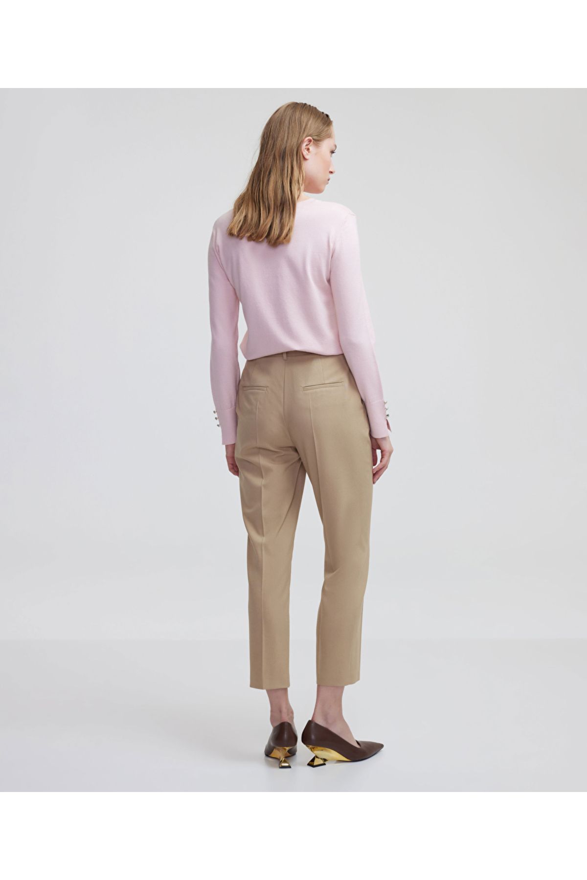 MISS IPEKYOL-Light Cut Trousers with Pockets 5