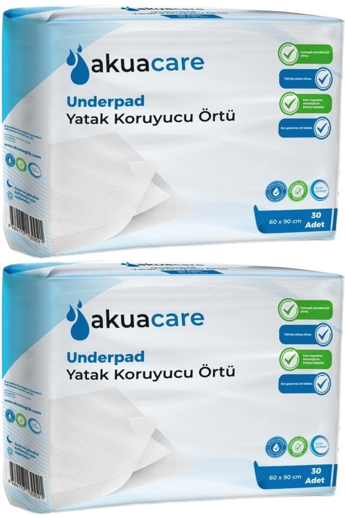 akuacare Hasta Alt Açma Yatak Koruyucu Örtü 60*90 Cm 60 Adet (2PK*30)