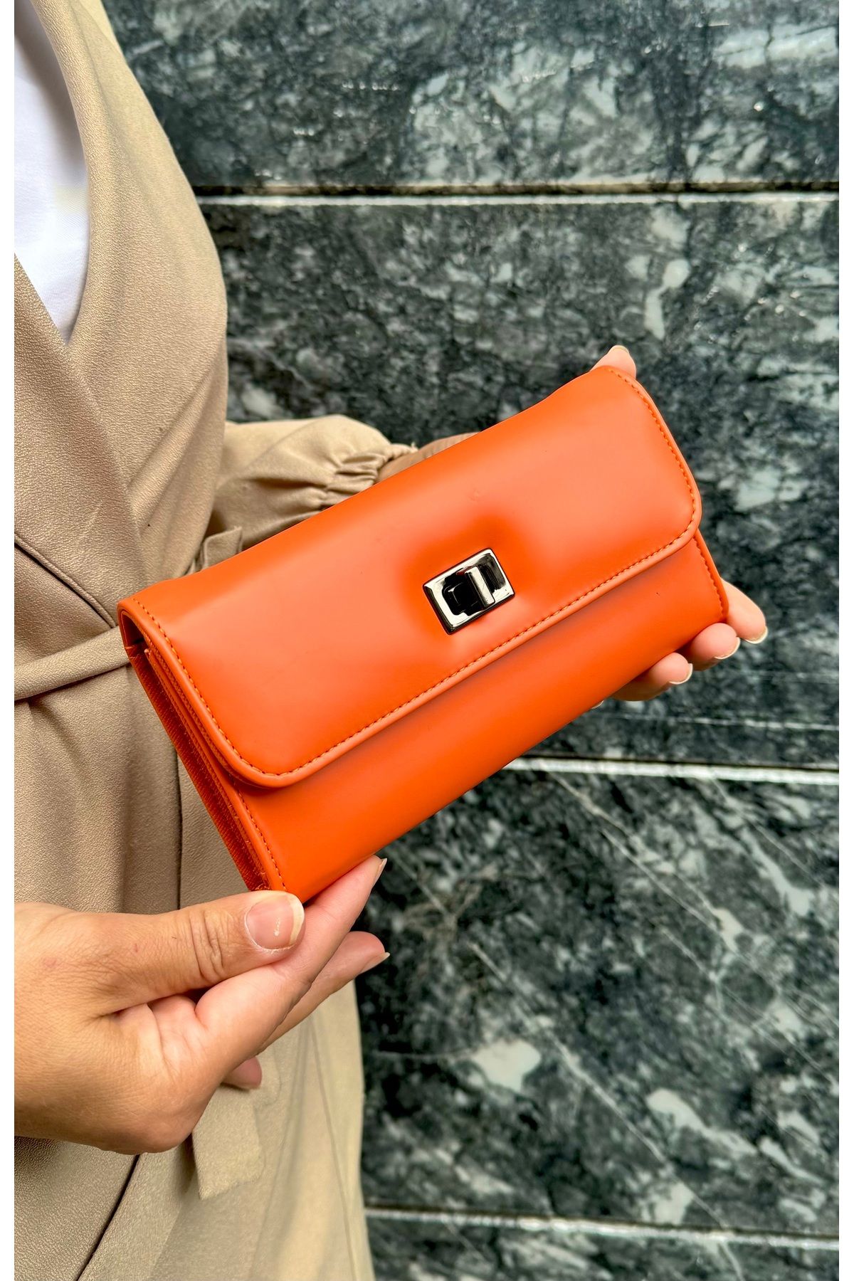 Just Polo-Women's Wallet Orange Wallet Multi-Compartment Card Holder Compartment Paper Money Compartment Shoulder Bag 7