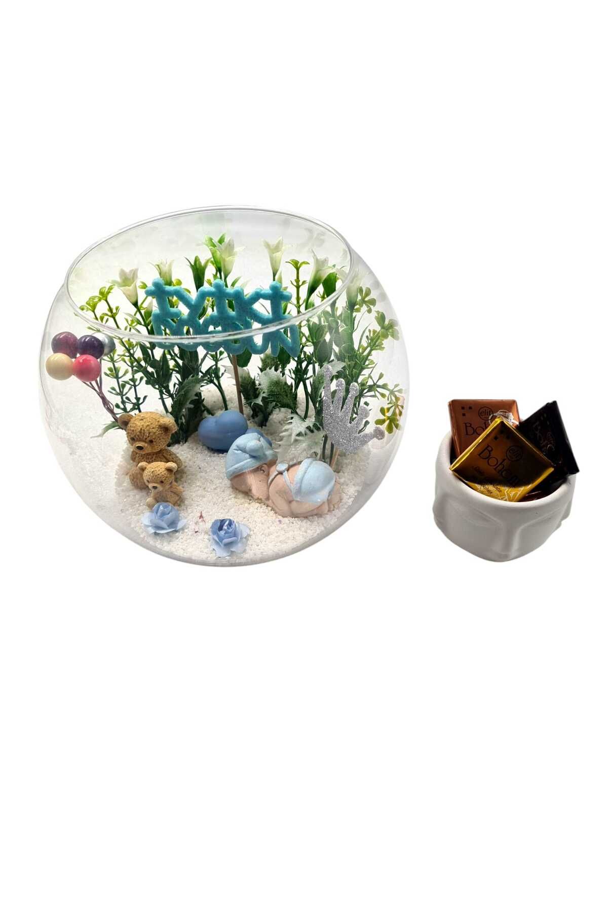 maya sanat-Baby Boy Gift Set - Chocolate, Mother Baby Gift Terrarium 4