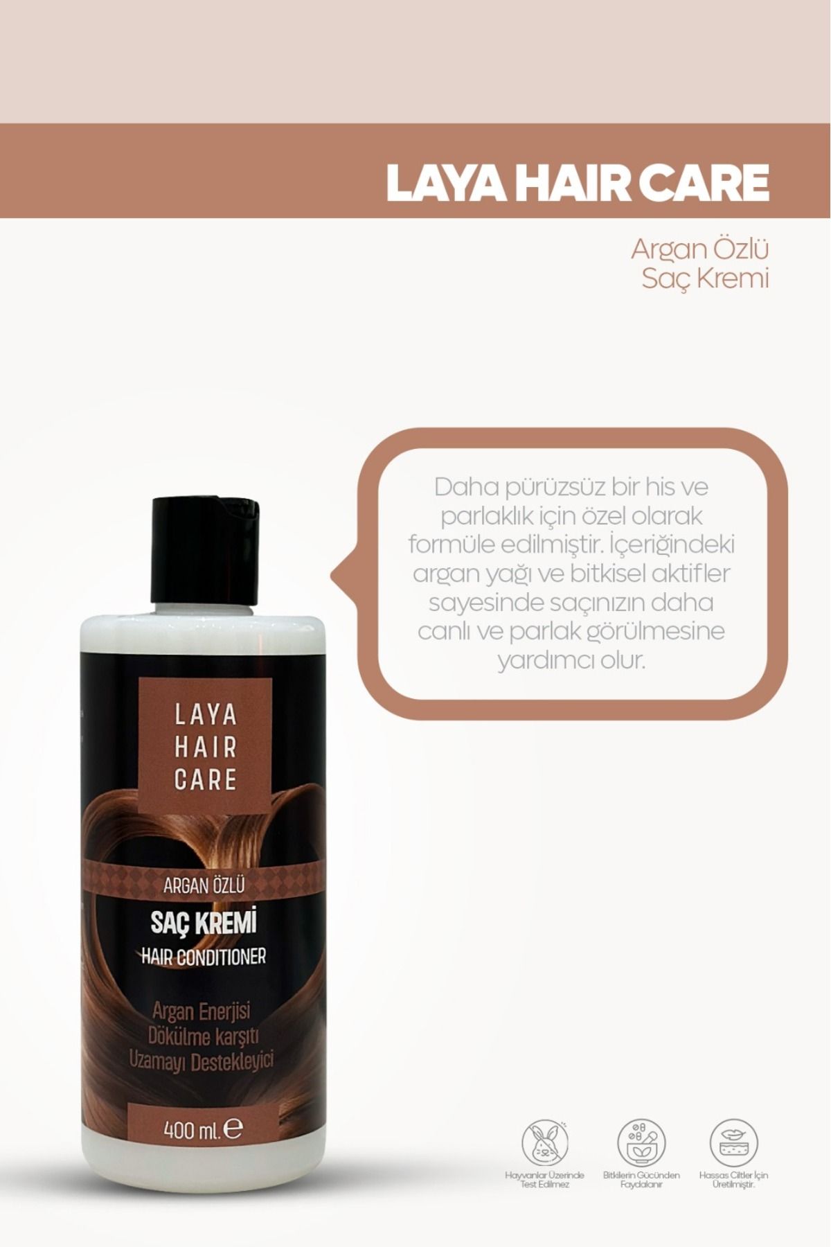 laya hair care-Anti-Shedding and Supporting Hair Growth Conditioner with Argan Oil Extract and Natural Ingredients Vegan 400 ml 2