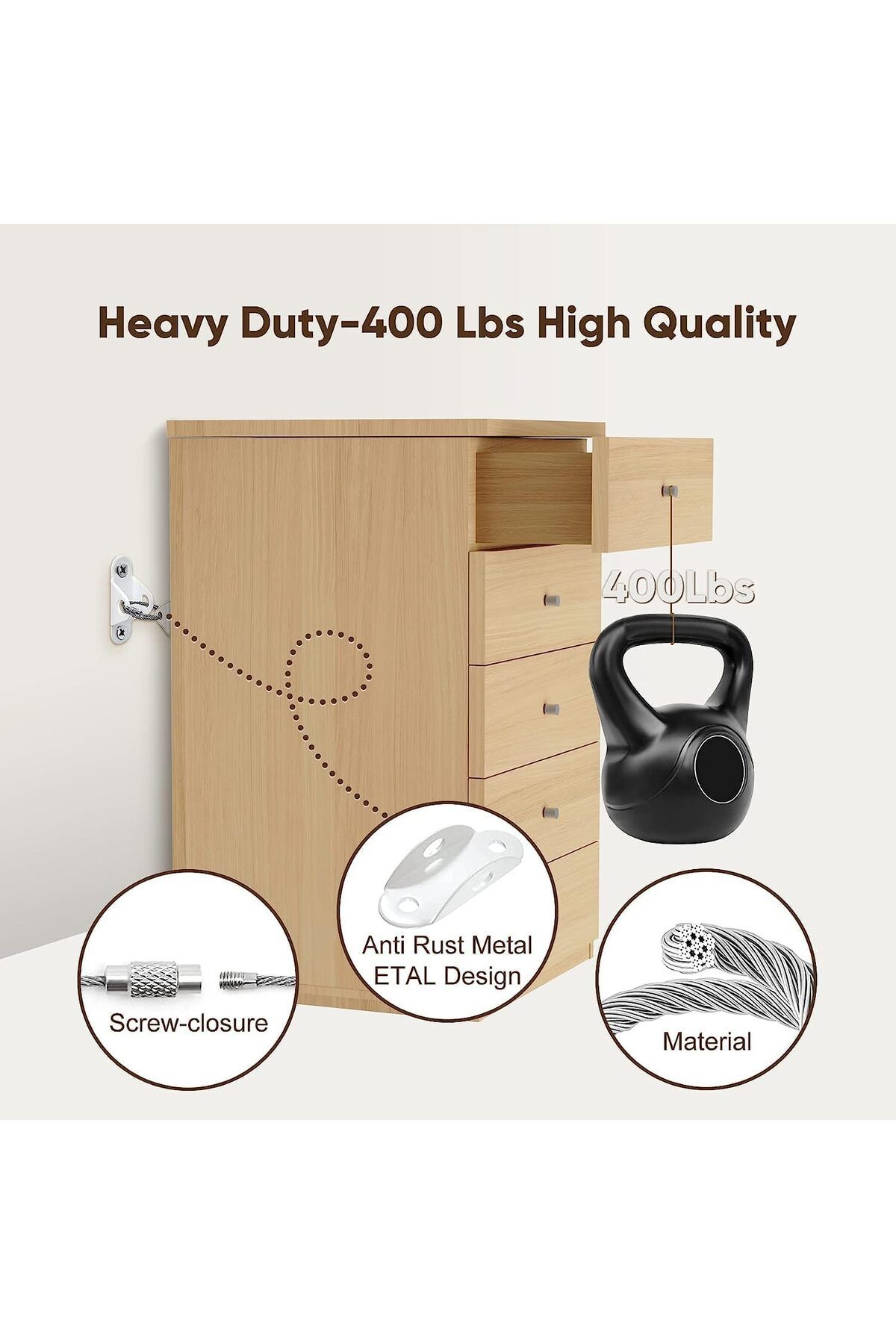 Arabest-Furniture Anchors Anti Tip Furniture Straps for Baby Proofing,Prevent from Falling Furniture10 Pcs 3
