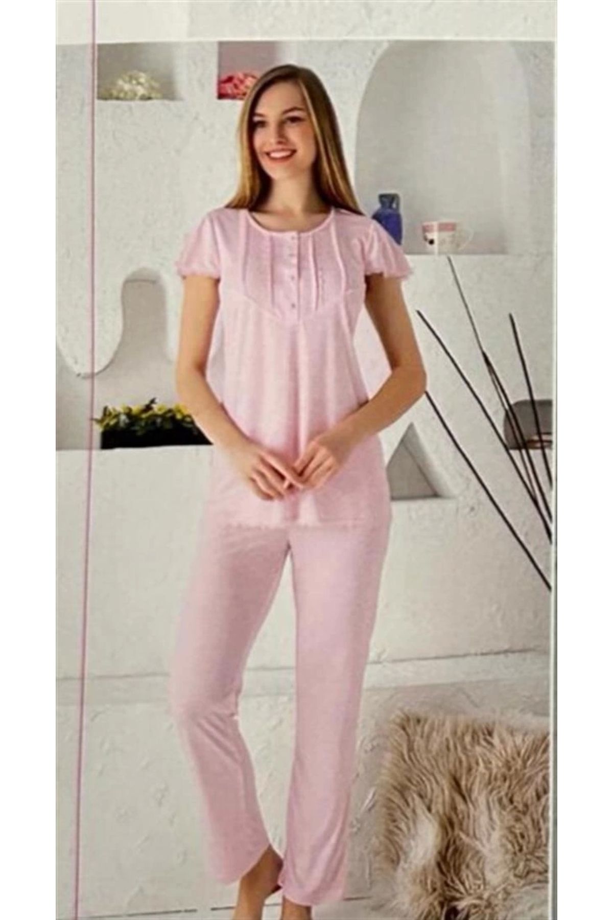 SaklıModa-Limissi 23404 Model Pink Women's Pajama Set 1