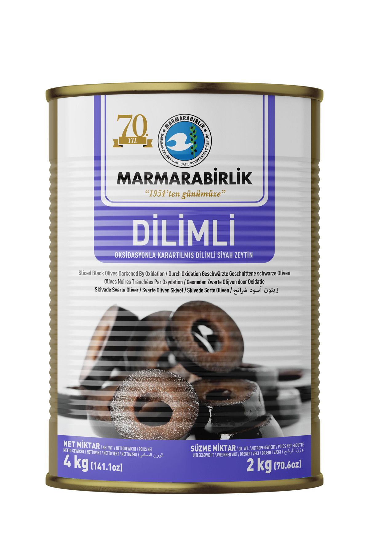 MarmaraBirlik Teneke Siyah Dilimli 2000 gr X3 ADET