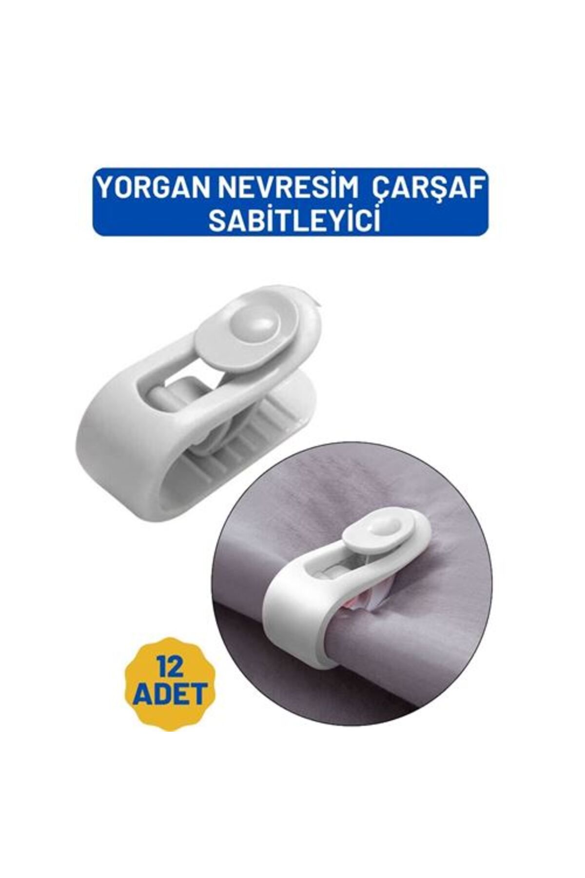 Takaz Global Yorgan Çarşaf Kılıf Sabitleyici 12 Adet Klips 718079