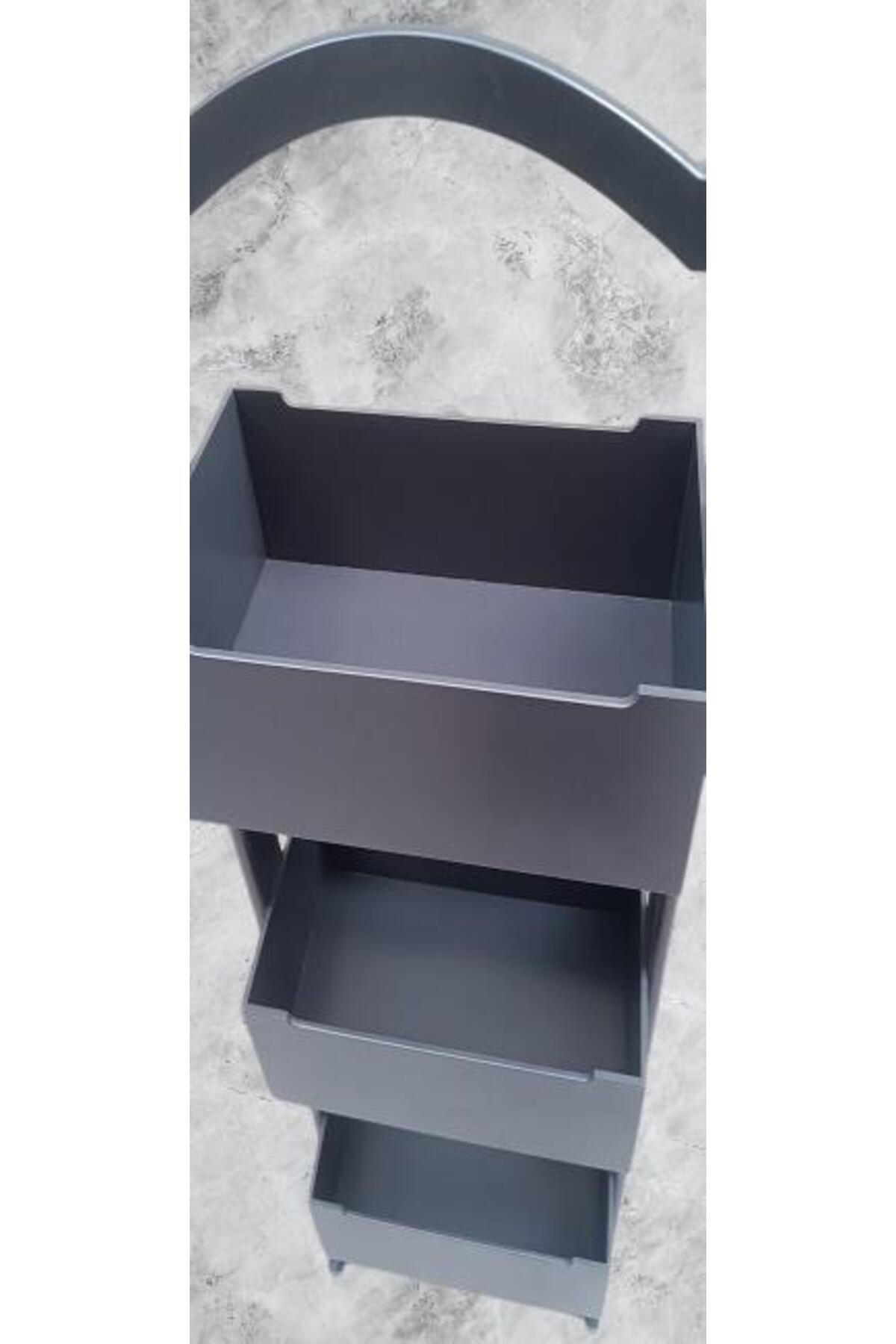 BENGİ TİCARET-Hobby 90383 Erdl Shelf Terek 3-Piece Large Internal Volume Cnc Cutting Wood Mdf Anthracite Handmade 5