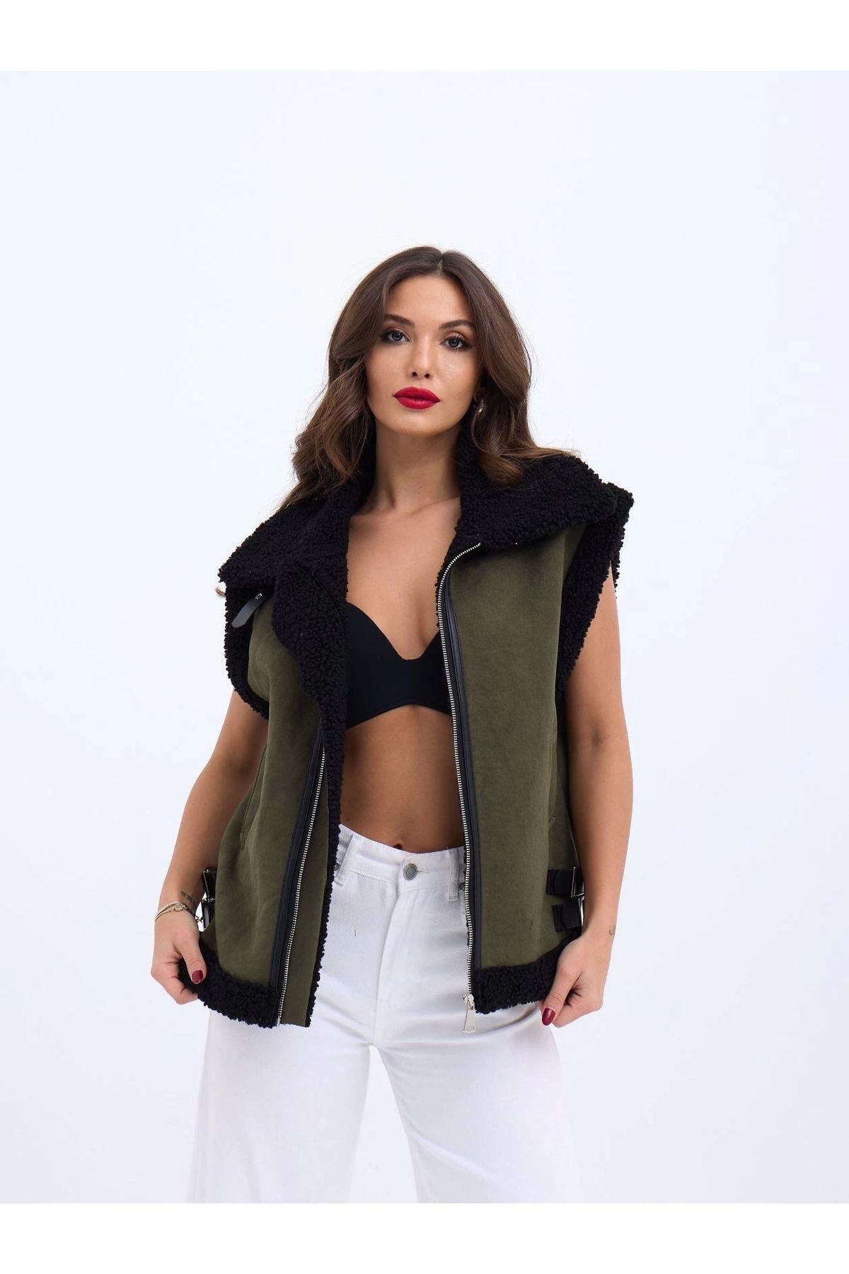 SaklıModa-6717 Model Vest-Khaki 3