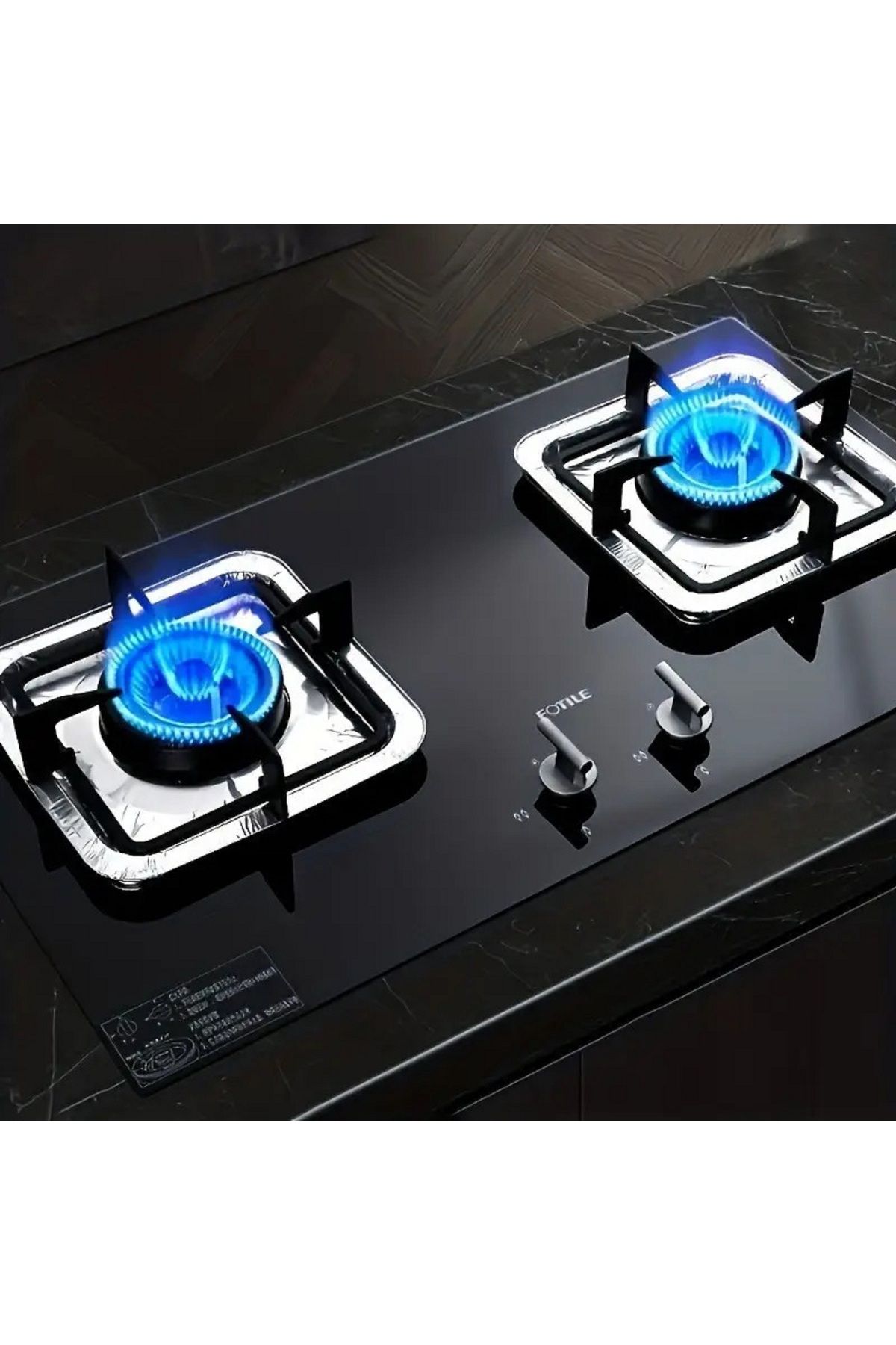 MAİN SHOP-10-Piece Aluminum Foil Stove Protector - Heat-Resistant, Gas and Non-Electric Cleaning 7