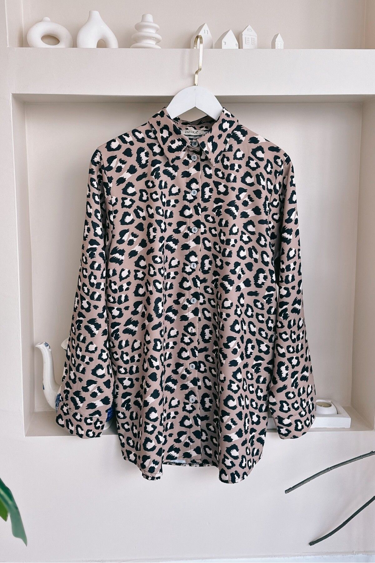 ButikMoor-Mo241 Leopard Print Brown Tunic 1