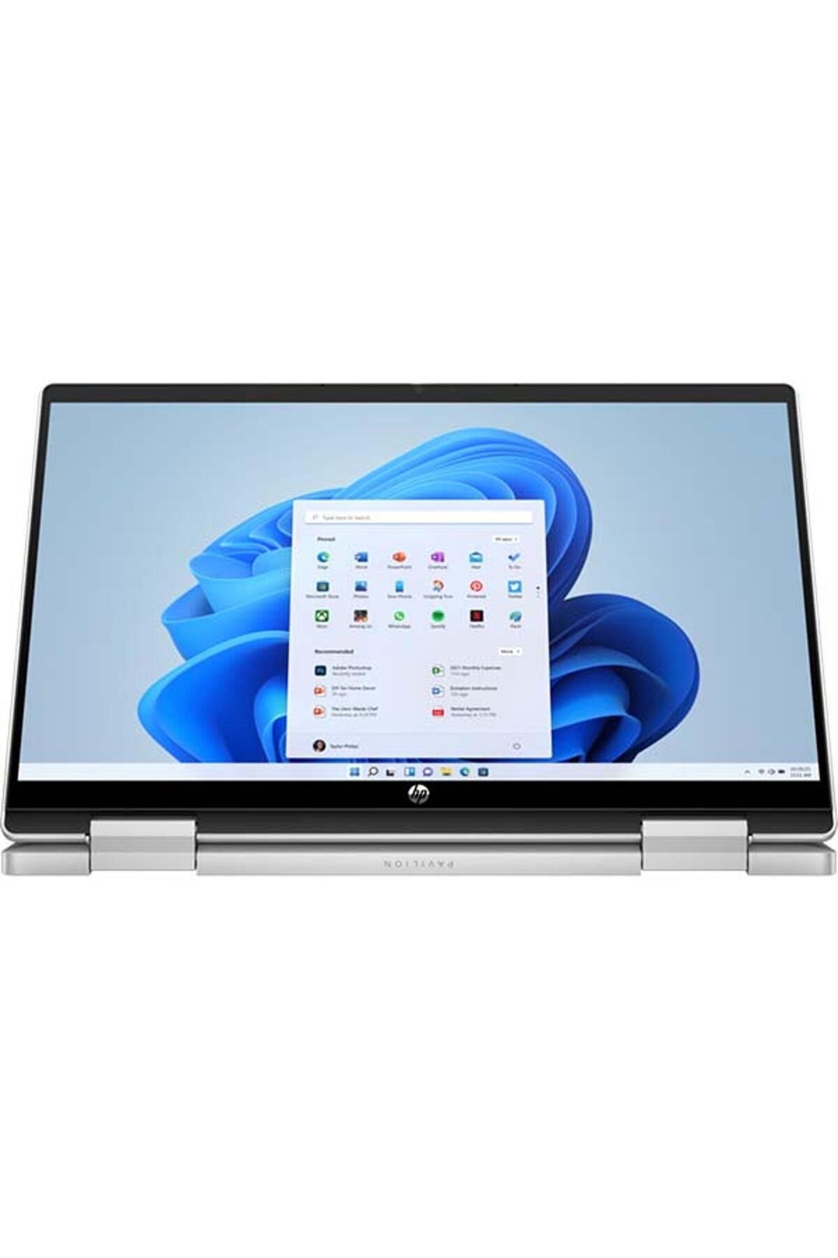 HP-كمبيوتر محمول 2 في 1 Pavilion X360 14EK0021NE، معالج Core i5 من الجيل الثاني عشر بسرعة 3.3 جيجاهرتز وذاكرة وصول عشوائي سعة 8 جيجابايت وذاكرة تخزين سعة 512 جيجابايت ونظام تشغيل Windows 11 وشاشة 14 بوصة عالية الدقة باللون الفضي 6