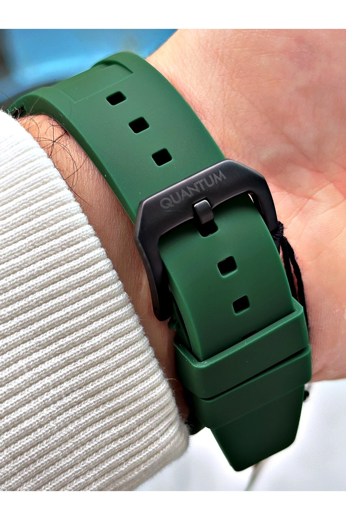 Quantum-10 Atm Waterproof Men's Wrist Watch with Silicone Cord - Functions Active 5