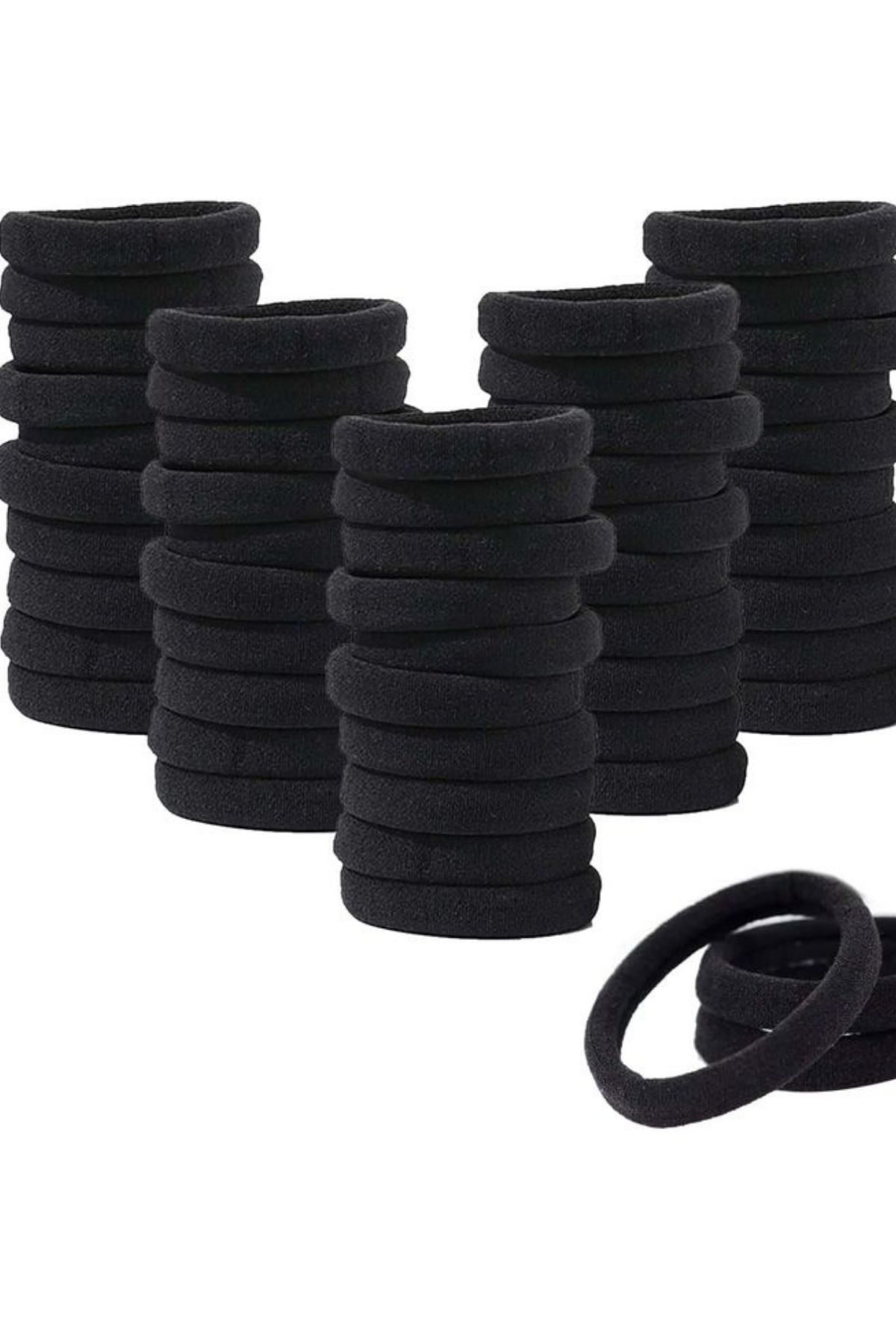 Mollycrush-100Pcs Basic Plain Rubber Clasp Ponytail and Bun Hair Accessory 2