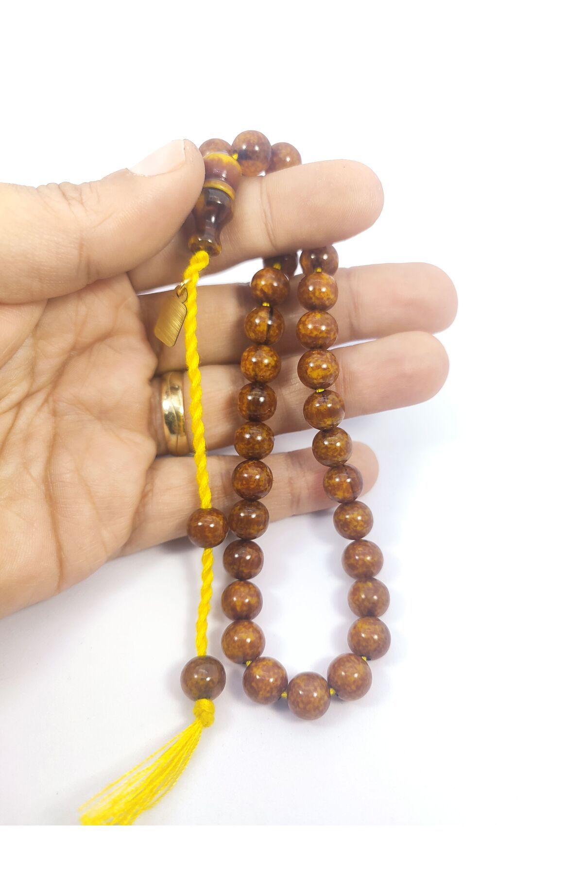 İskeçe Exclusive-Osama Omari Master - 50 Years Old German Faturan Prayer Beads with Imame Countersunk 6483 5