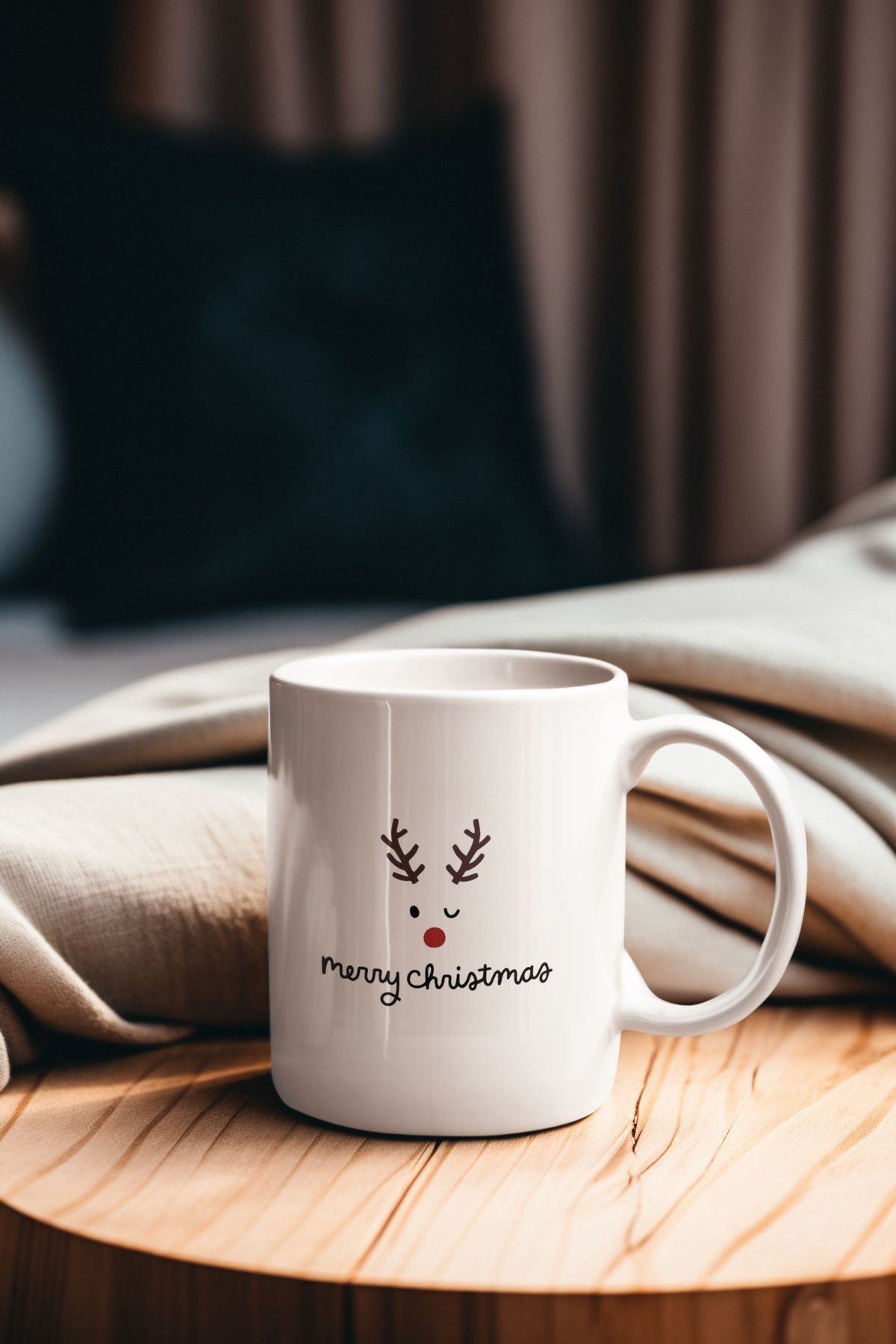 Merch&ice-Winking Deer Merry Christmas Printed Christmas Cup 1