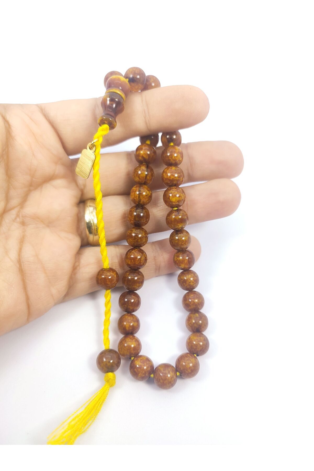 İskeçe Exclusive-Osama Omari Master - 50 Years Old German Faturan Prayer Beads with Imame Countersunk 6483 4