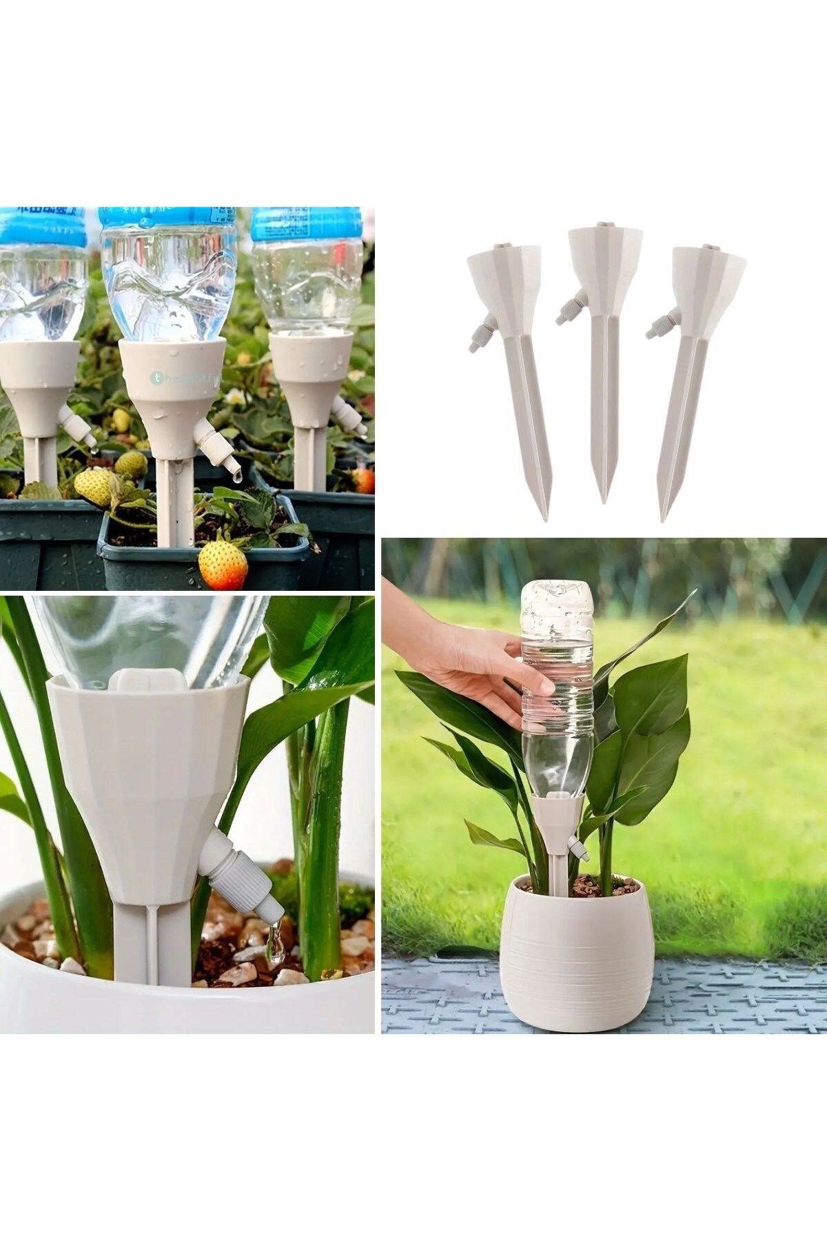 Findit-3-Pack Automatic Plant Watering Apparatus - Adjustable Flow Rate, Drip Nails All Pet and 1