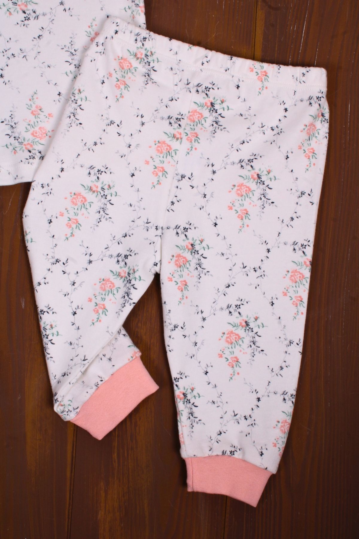 Babydonat-Floral Patterned Baby Girl Tracksuit Set 100% Cotton 7