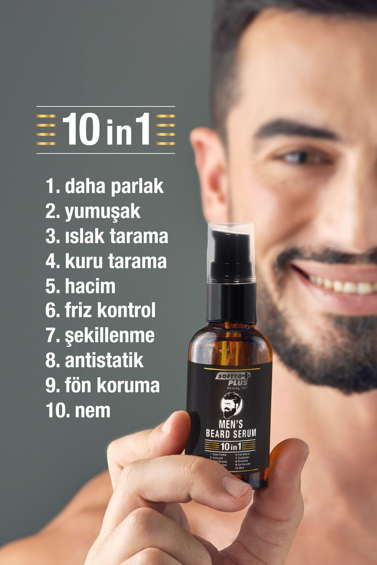 سرم پوست ریش مردانه 10IN1 اورجینال Softto Plus