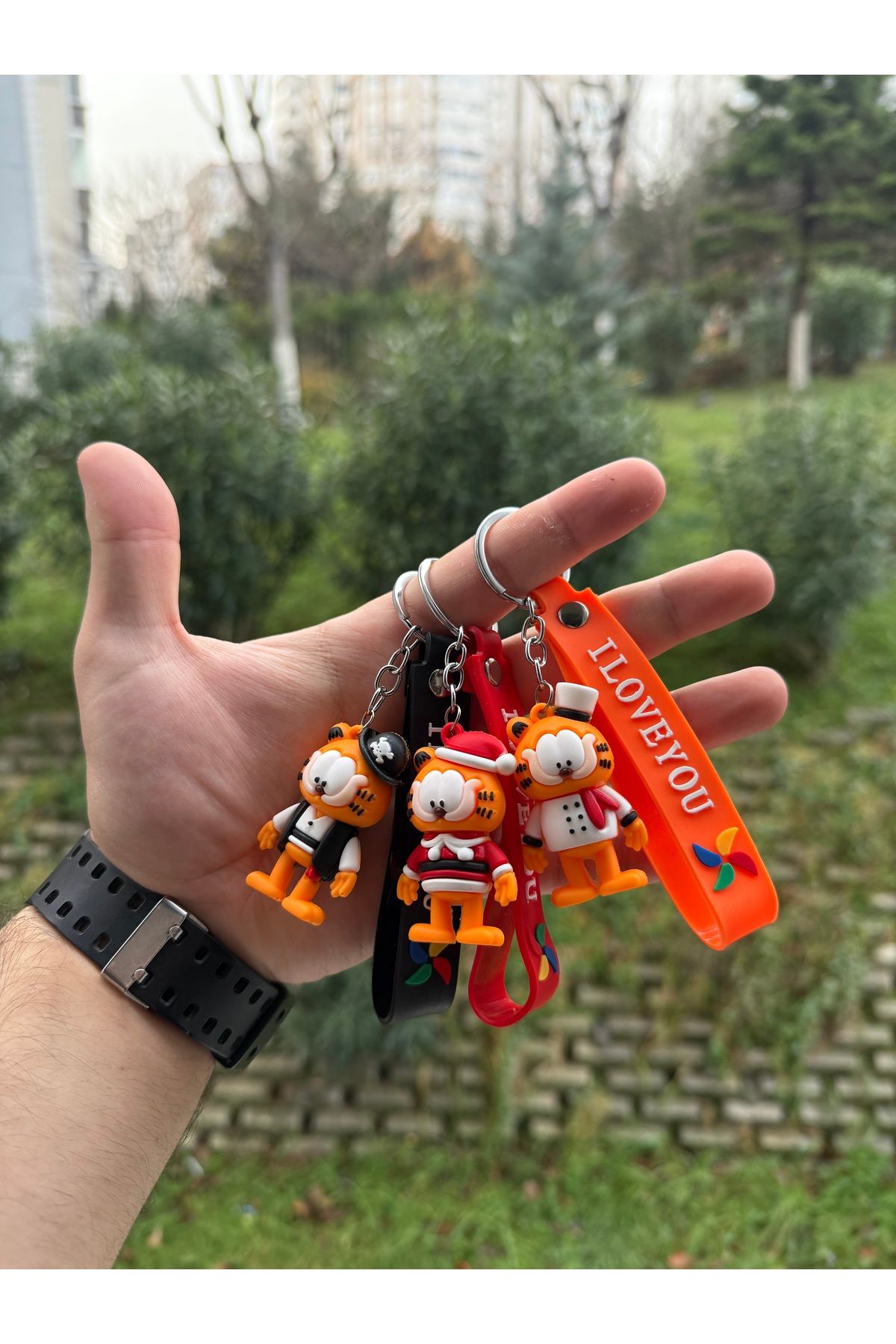 KEHVAN-Garfield Captain Cat 3D Keychain Toy and Bag Accessory 4