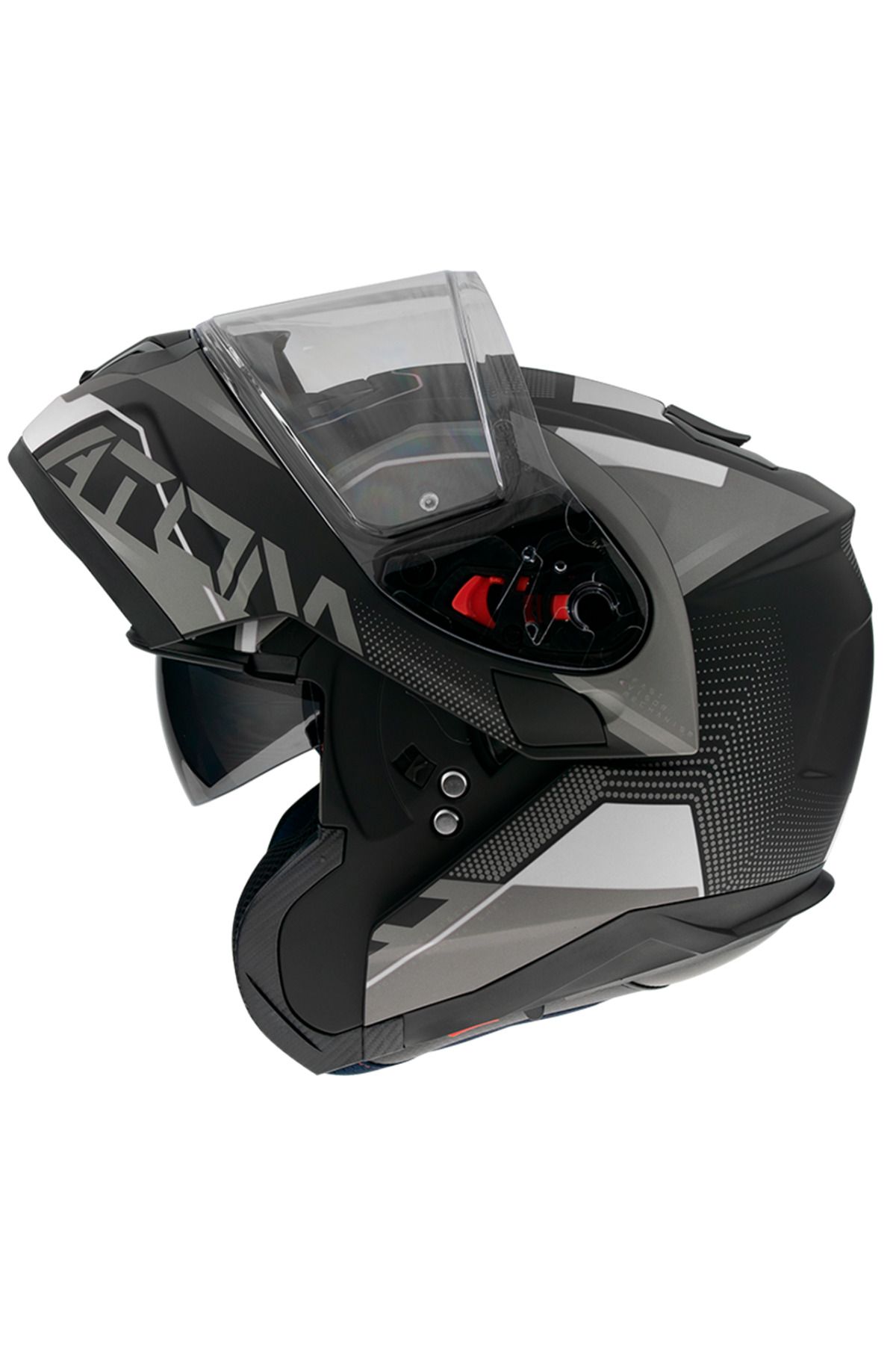 Atom Quark Çene Açılır Kask Vizörlü Beyaz-gri X-small - 3