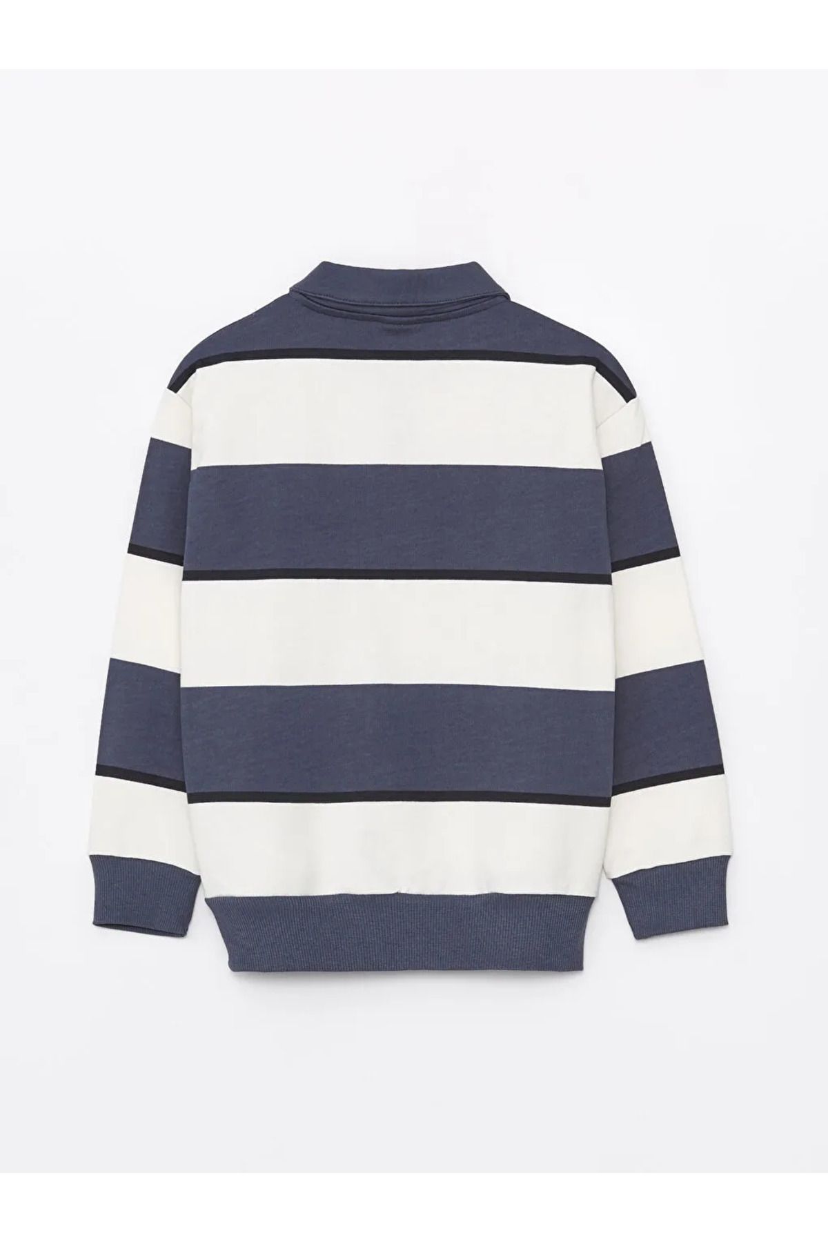 LC Waikiki-Ecru Polo Neck Striped Boy Sweatshirt - Lcw Kids, Comfortable Fit Imrex Global 4