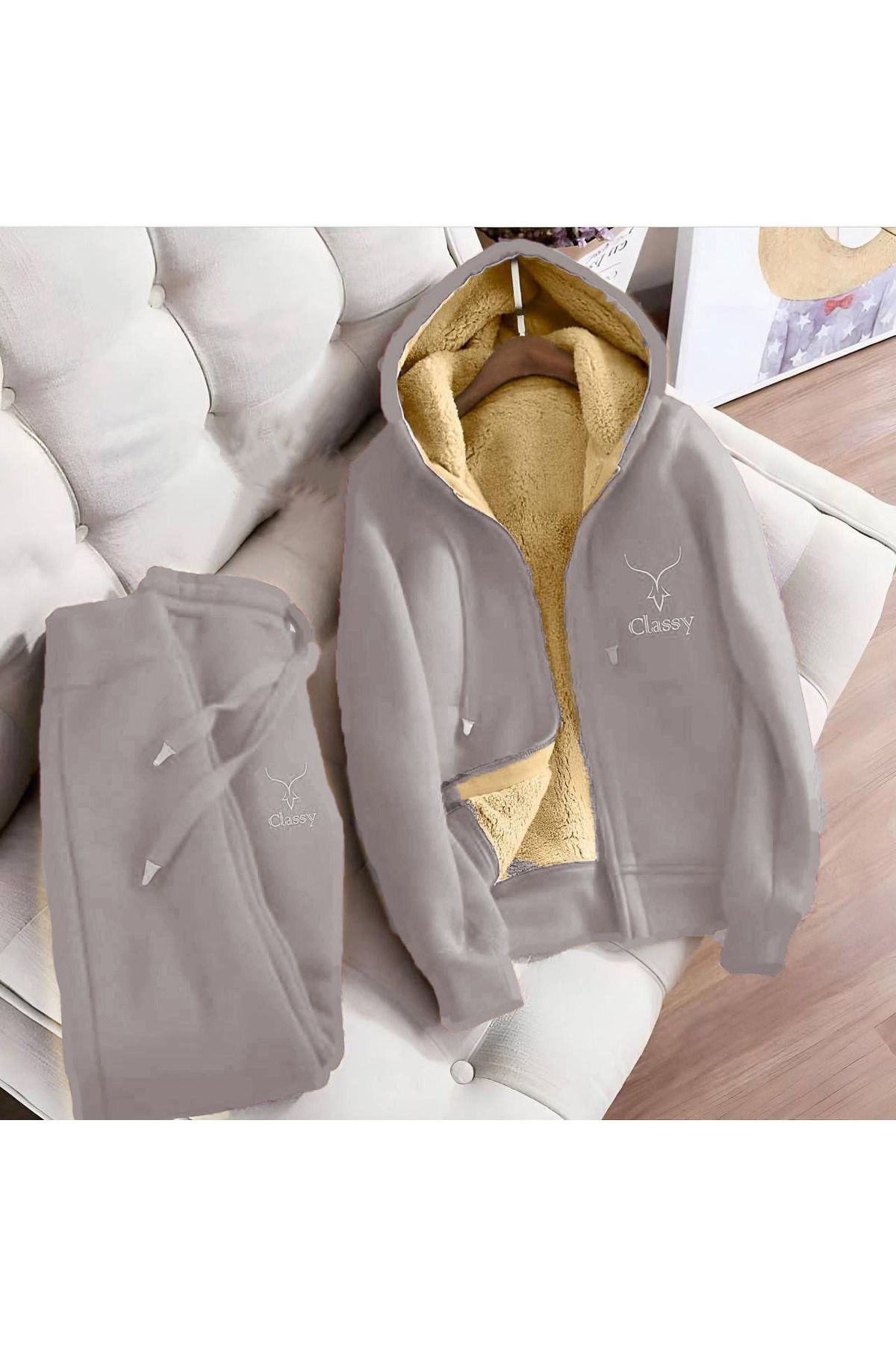 Classy-2-Piece Tracksuit Set - Nakiş Hooded Tracksuit Set - 3 Thread Raster Welsoft Sleeves Excluded 1