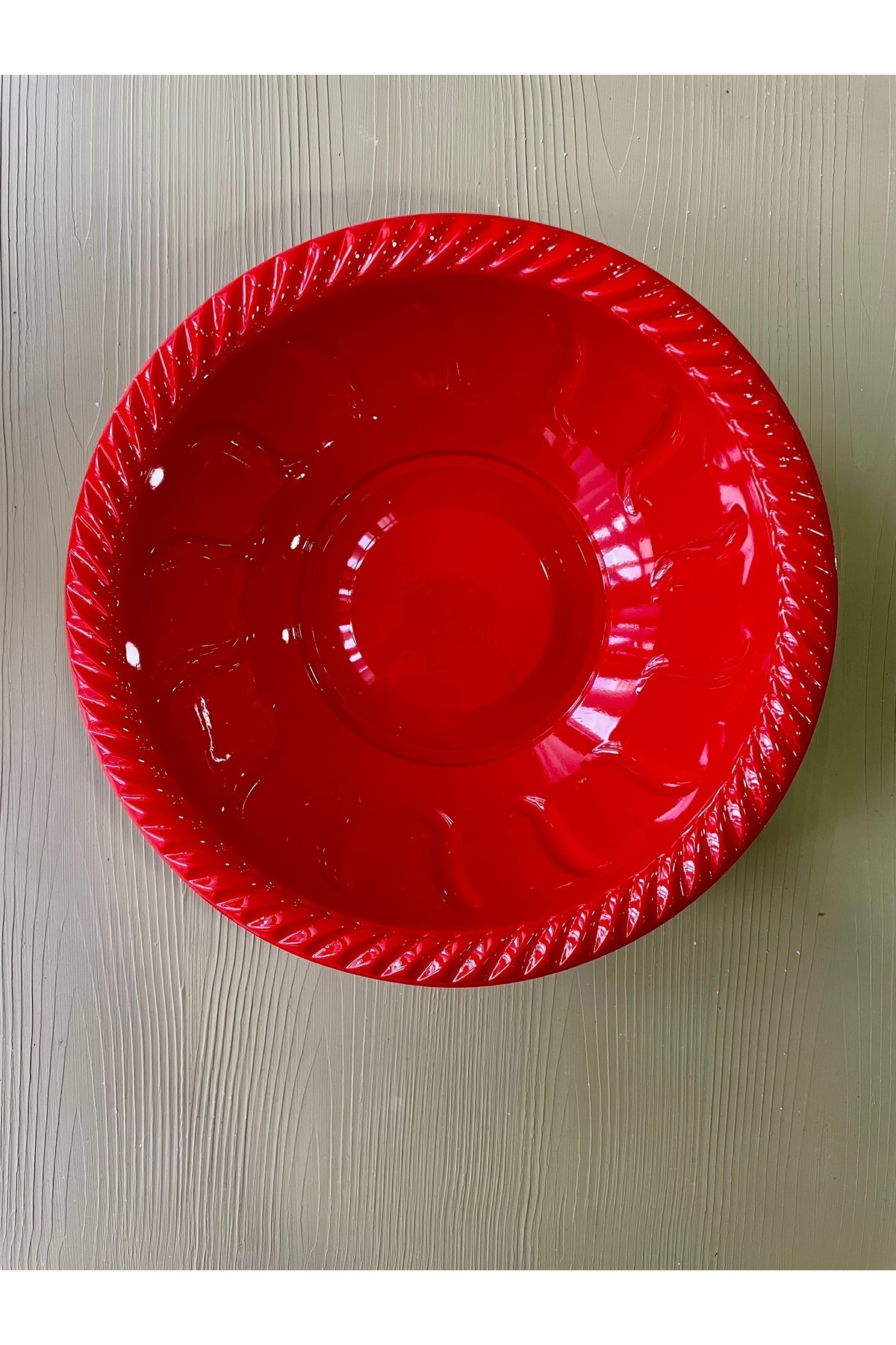 mey OFFICIAL Kırmızı Salata Kasesi Kullan At 22 cm 6 Adet , Piknik Doğum Günü Parti Yılbaşı