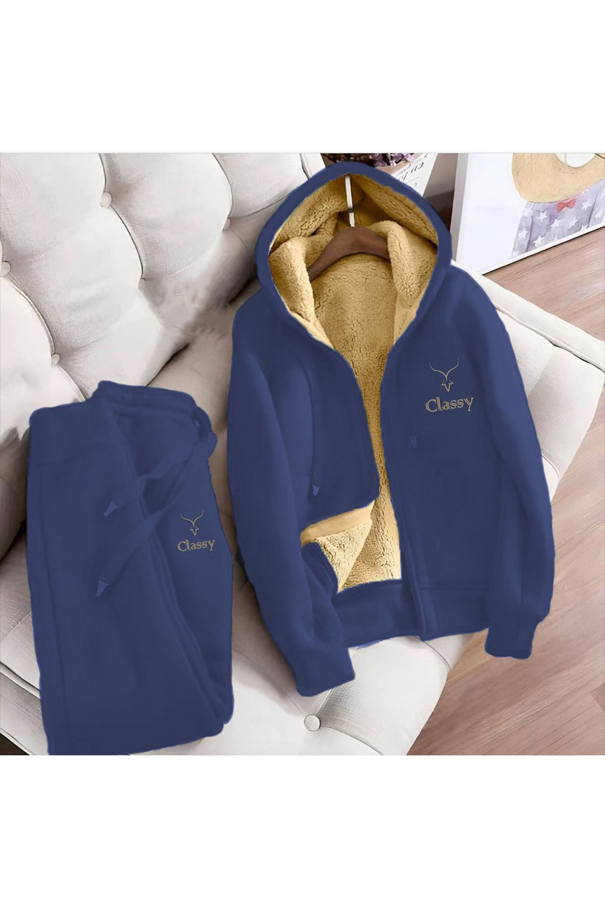 Classy-2-Piece Tracksuit Set - Nakiş Hooded Tracksuit Set - 3 Thread Raster Welsoft Sleeves Excluded 1