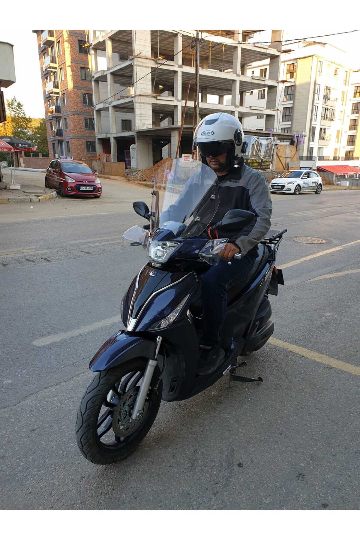 Kymco People S 200 Siperlik Ön Cam 2020 2025 Model 38cm Şeffaf Renkli 4mm KISA SPOR CAM